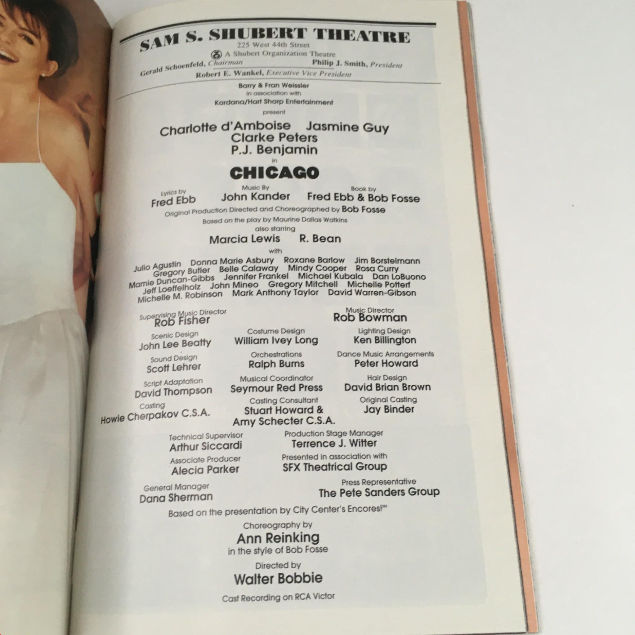 2000 Playbill Chicago by Walter Bobbie at Sam S. Shubert Theatre