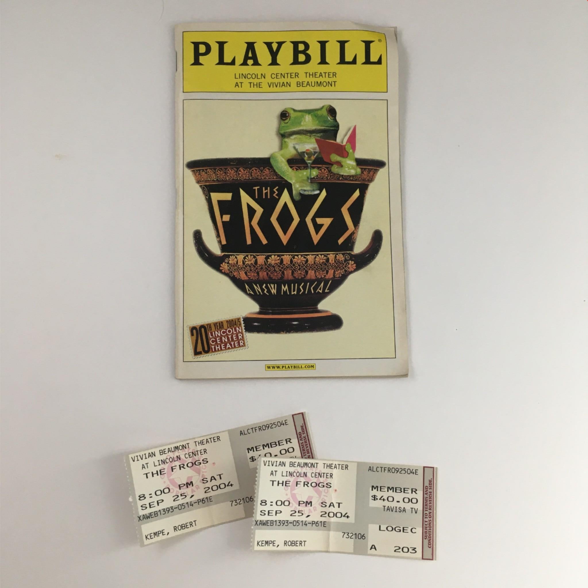 2004 Playbill The Frogs A New Musical by Susan Stroman at Lincoln Center Theatre