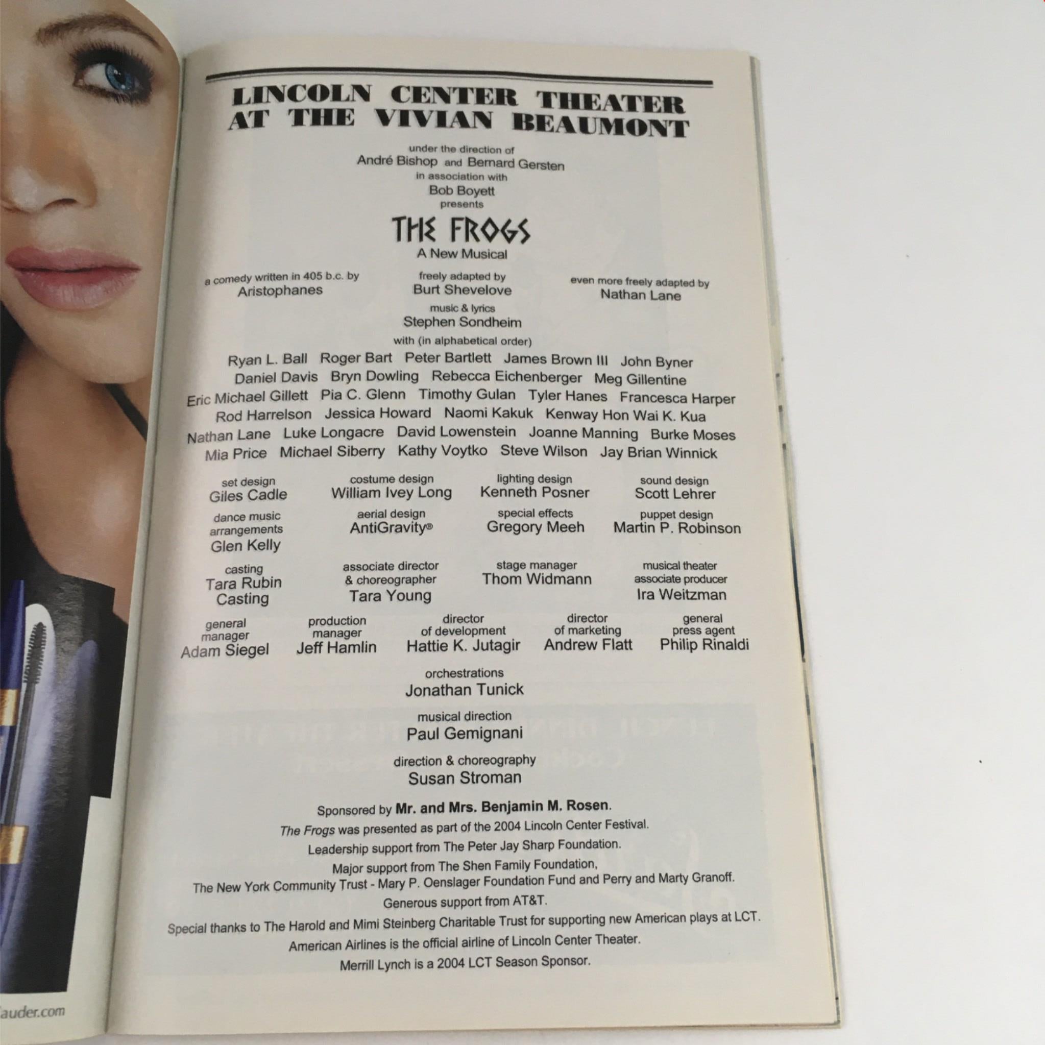 2004 Playbill The Frogs A New Musical by Susan Stroman at Lincoln Center Theatre