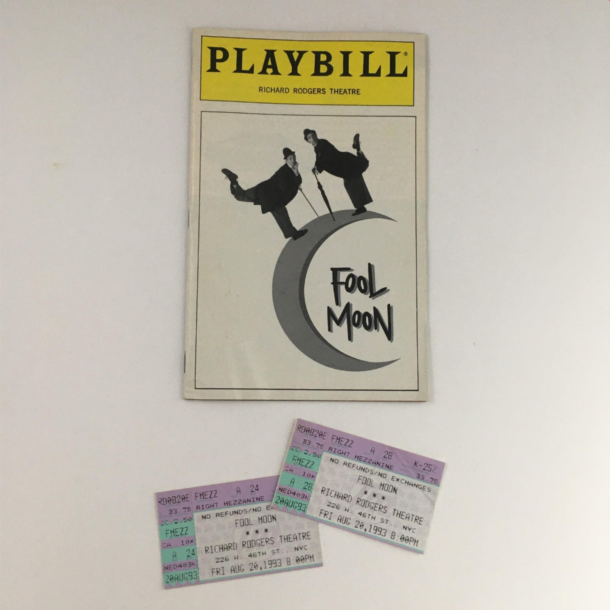 1993 Playbill Fool Moon Bill Irwin and David Shiner at Richard Rodgers Theatre