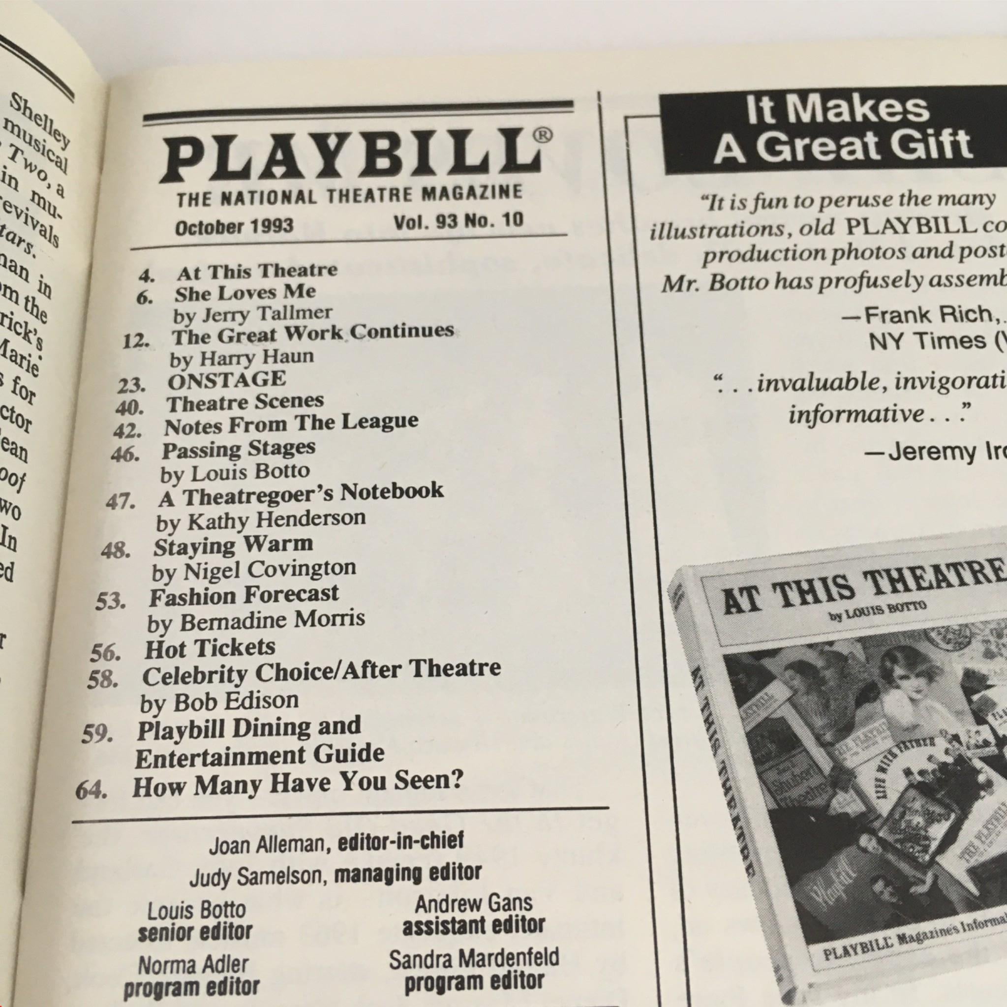 1993 Playbill Les Misérables by Victor Hugo at Imperial Theatre