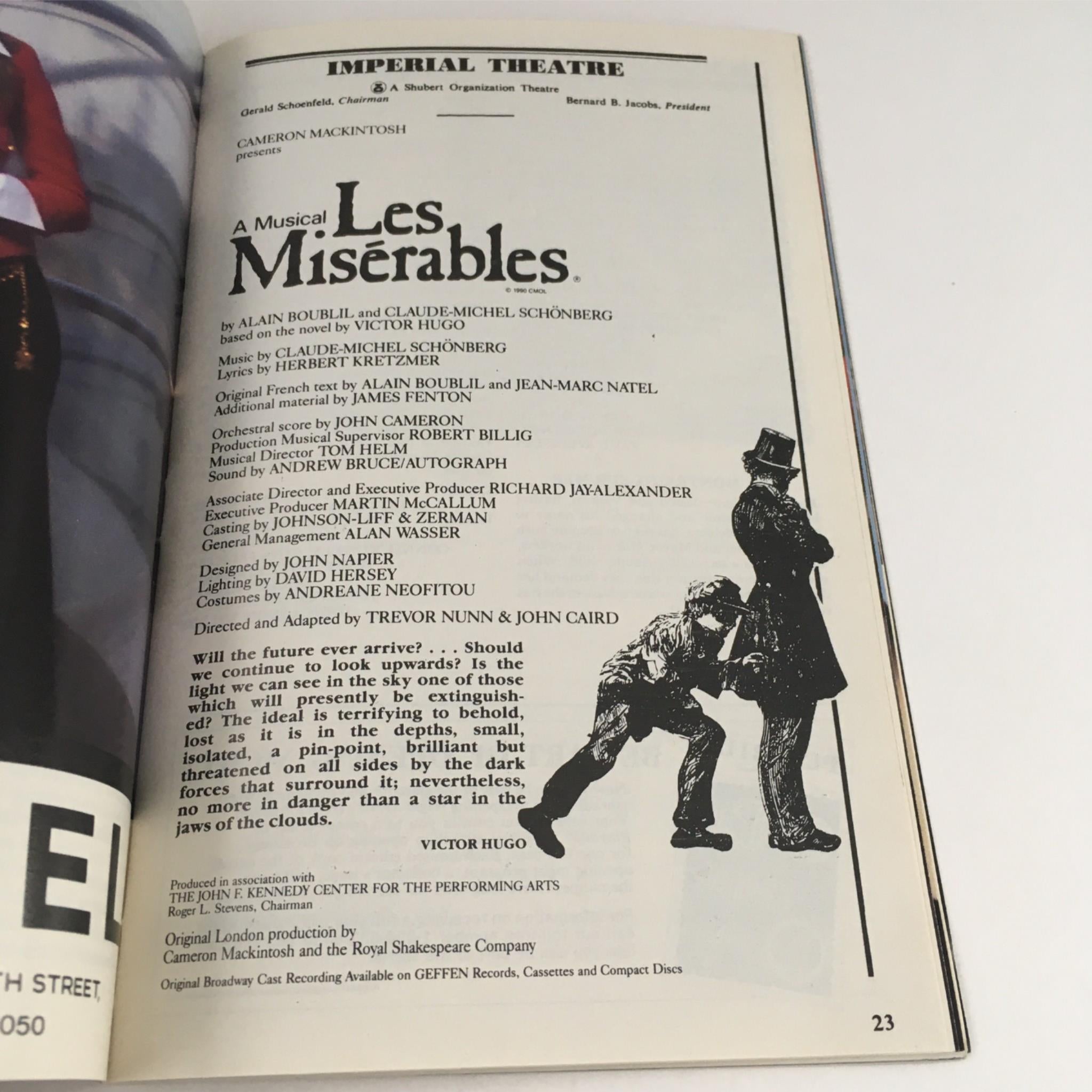 1993 Playbill Les Misérables by Victor Hugo at Imperial Theatre