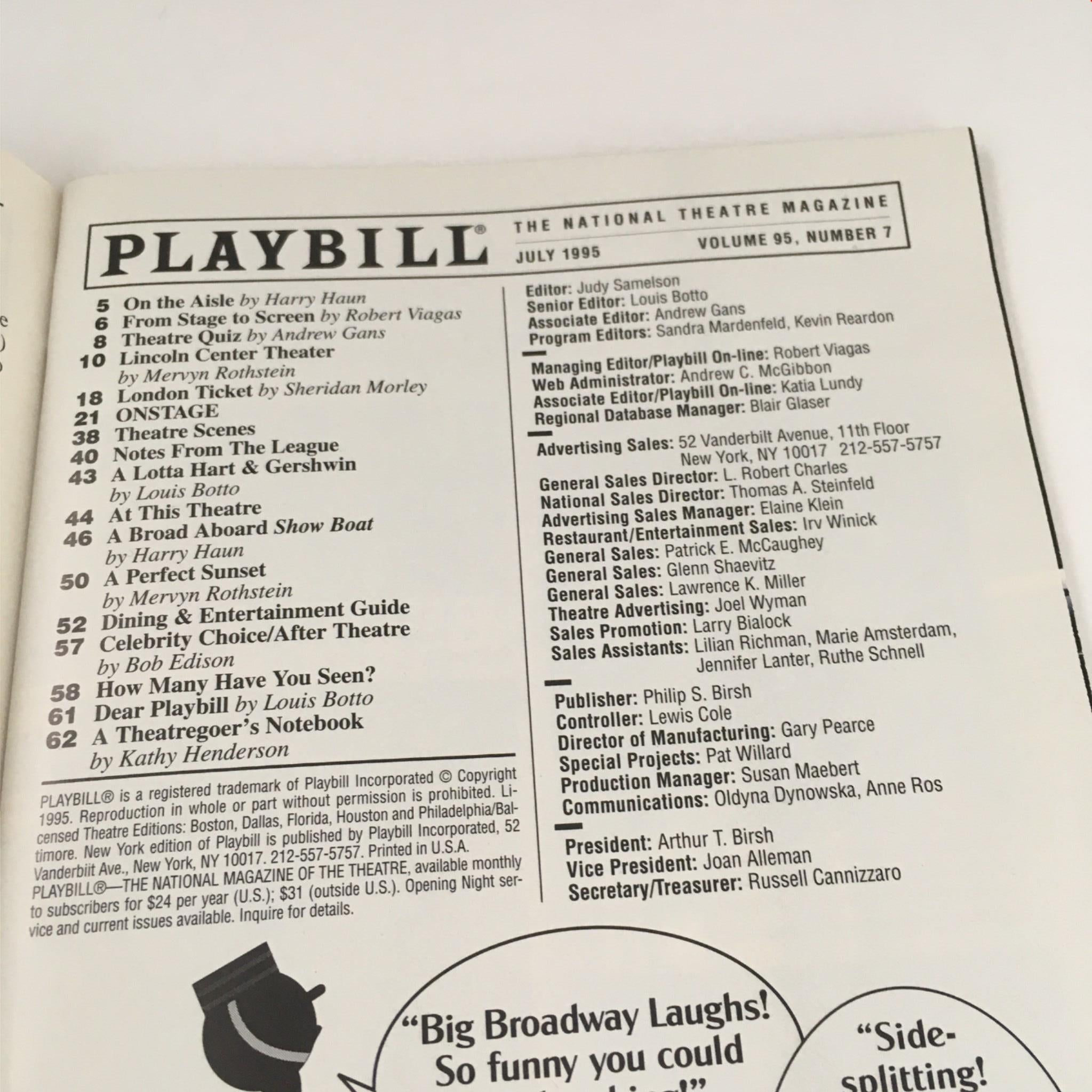 1995 Playbill Les Misérables by Victor Hugo, Cameron Mackintosh Imperial Theatre