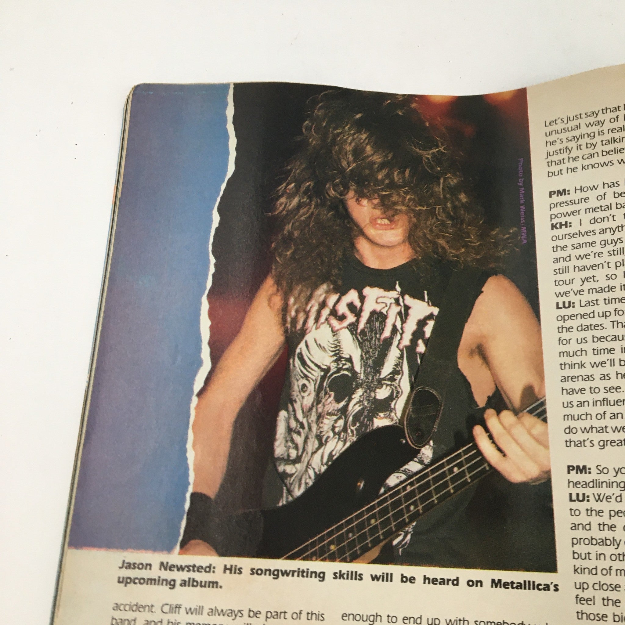 Hit Parader Power Metal February 1988 Metallica Kirk Hammett, w Poster No Label