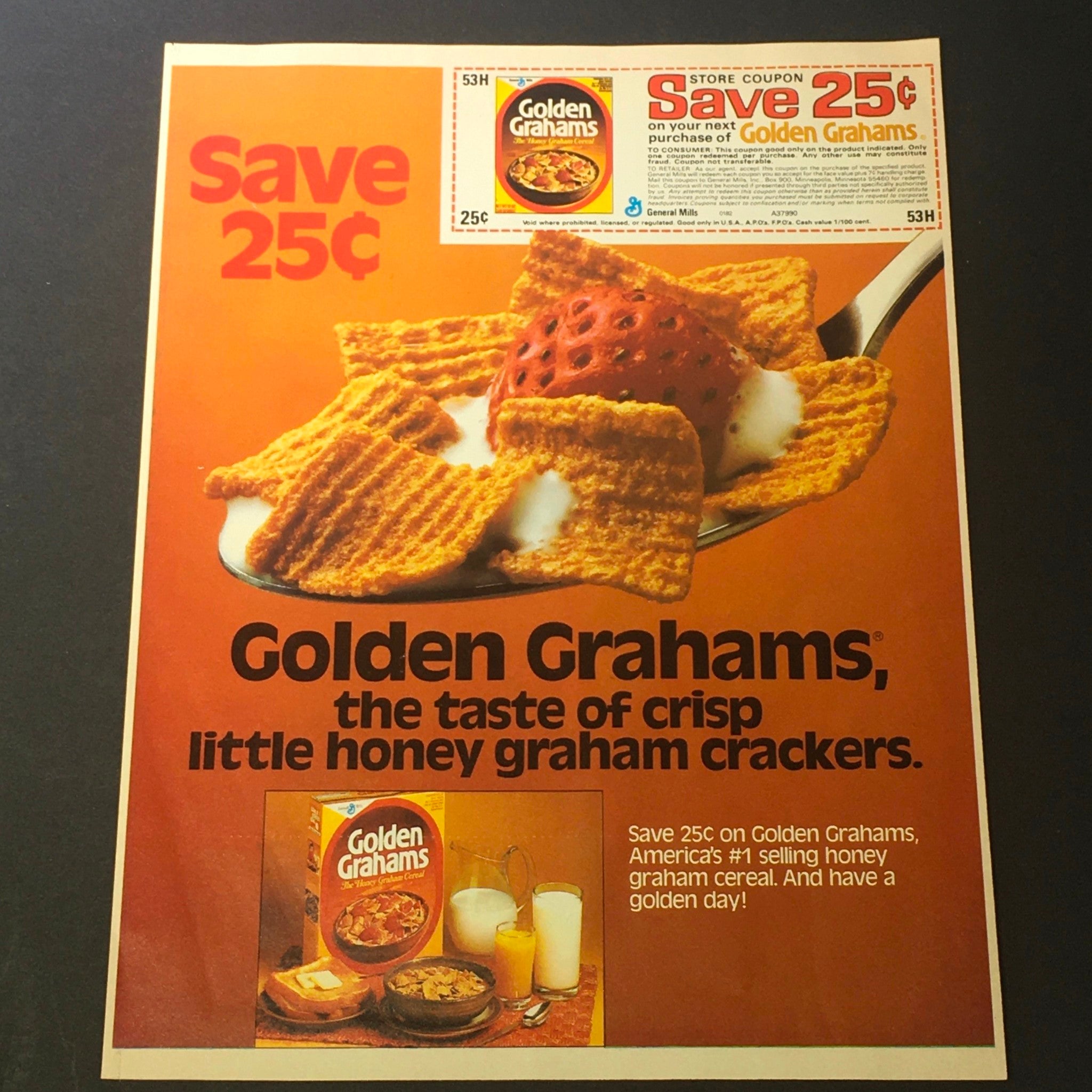 VTG Retro 1982 General Mill's Golden Graham Honey Graham Crackers Ad Coupon