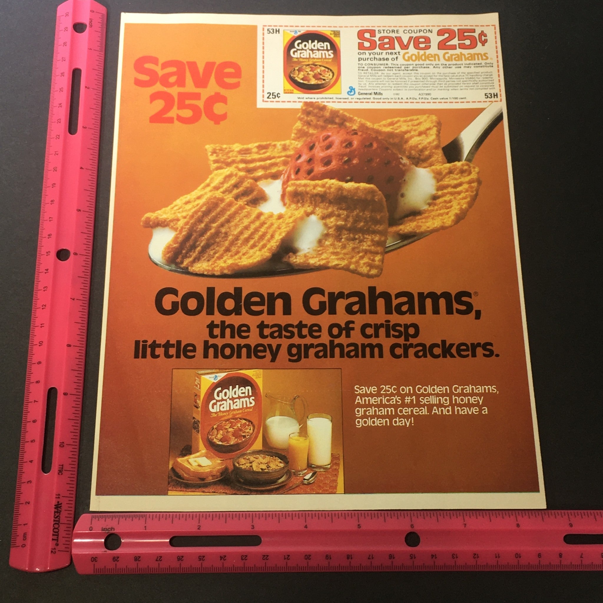 VTG Retro 1982 General Mill's Golden Graham Honey Graham Crackers Ad Coupon