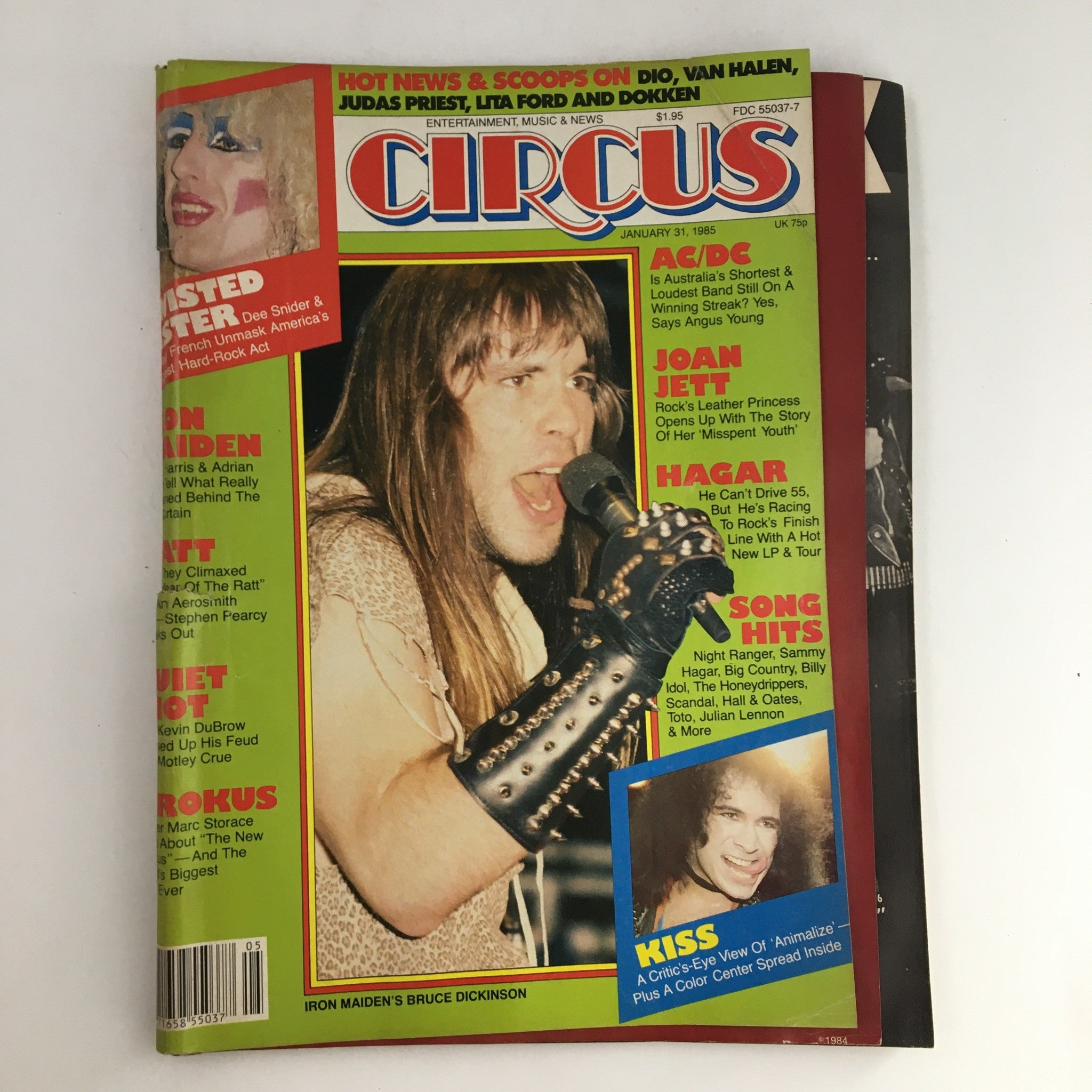 Circus Magazine January 31 1985 Bruce Dickinson, Sammy Hagar, w Poster No Label