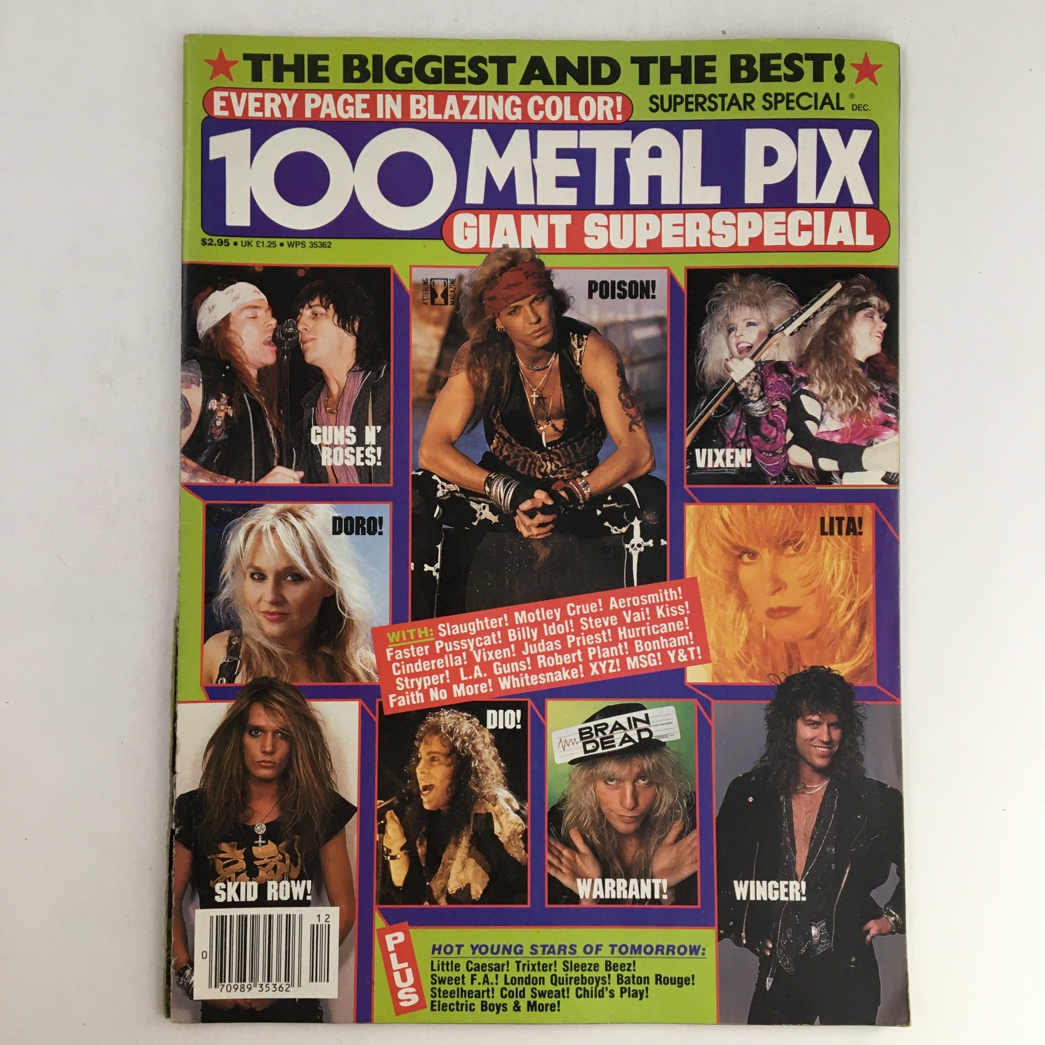 100 Metal Pix Superstar Special December 1990 Sebastian Bach No Poster No Label