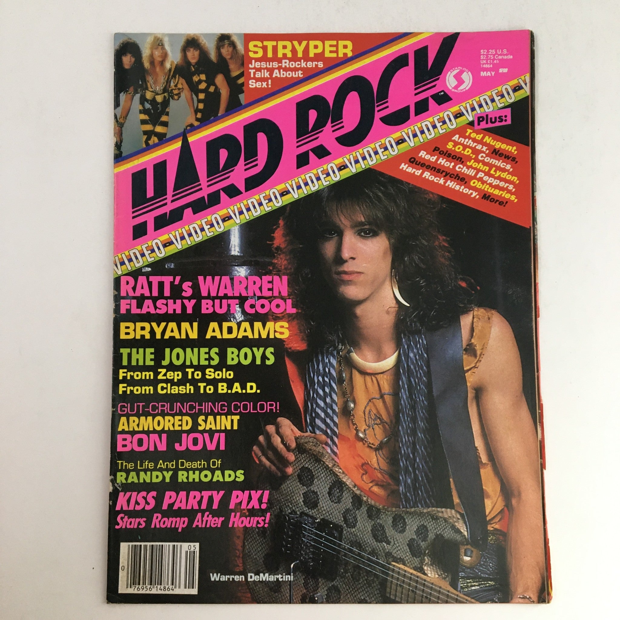 Hard Rock Video Magazine May 1986 #8 Ratt's Bryan Adams, No Poster No Label