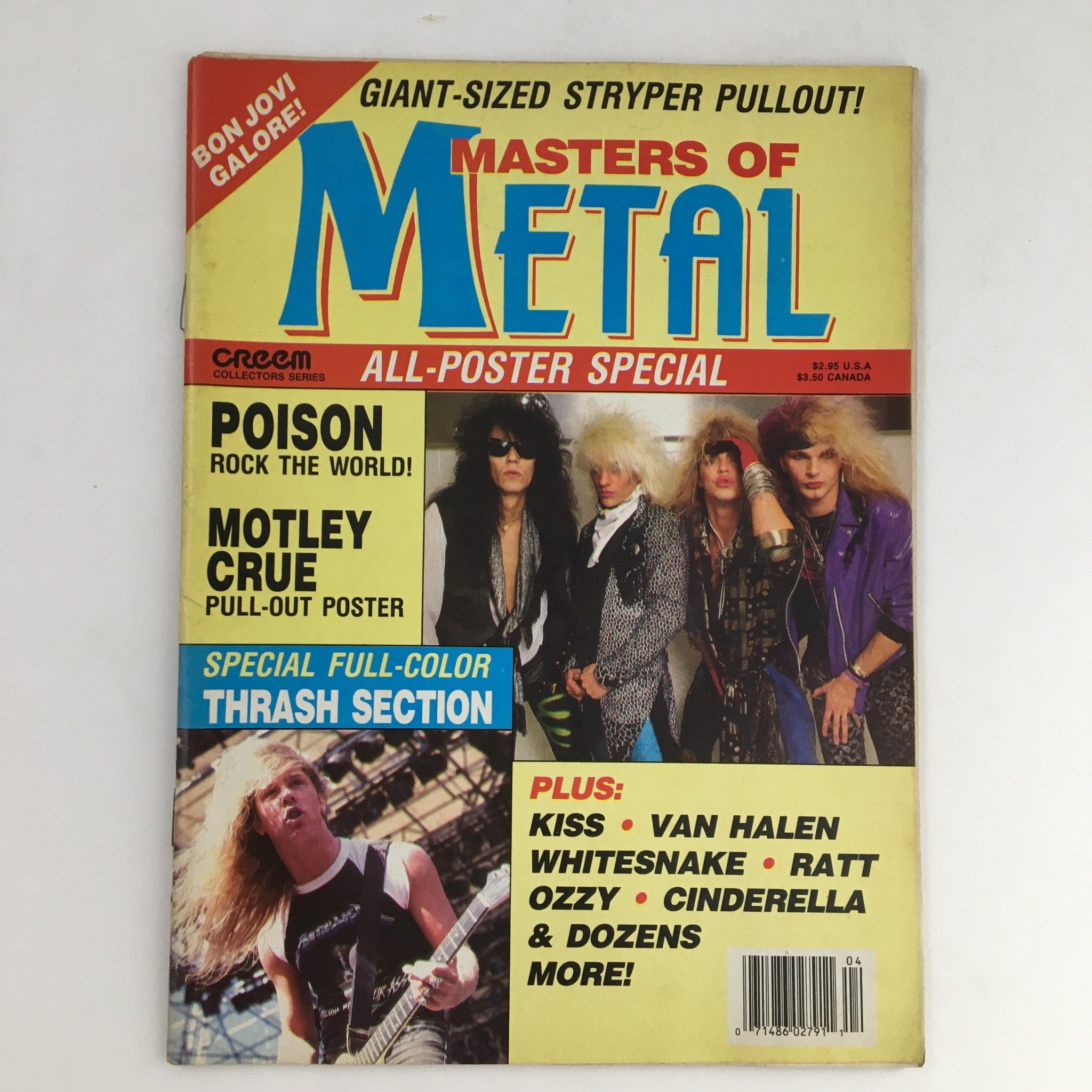 Creem Masters of Metal Mag October 1987 Poison, Motley Crue No Poster No Label