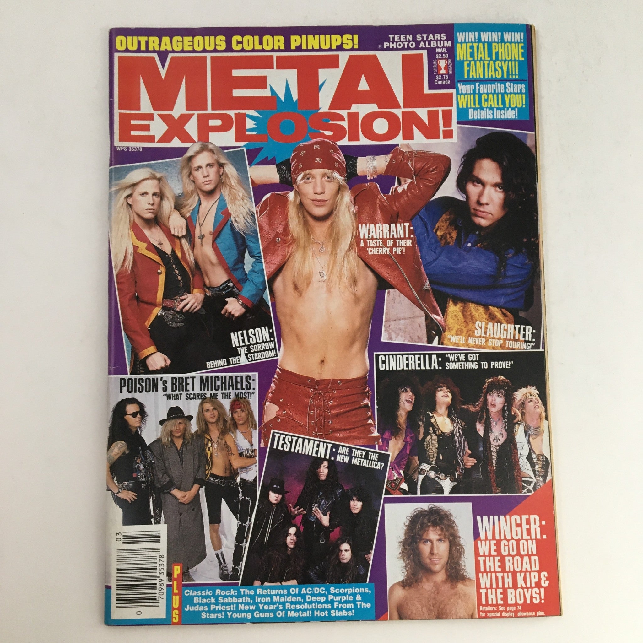 Metal Explosion Magazine March 1991 Bret Michaels, Cinderella No Label