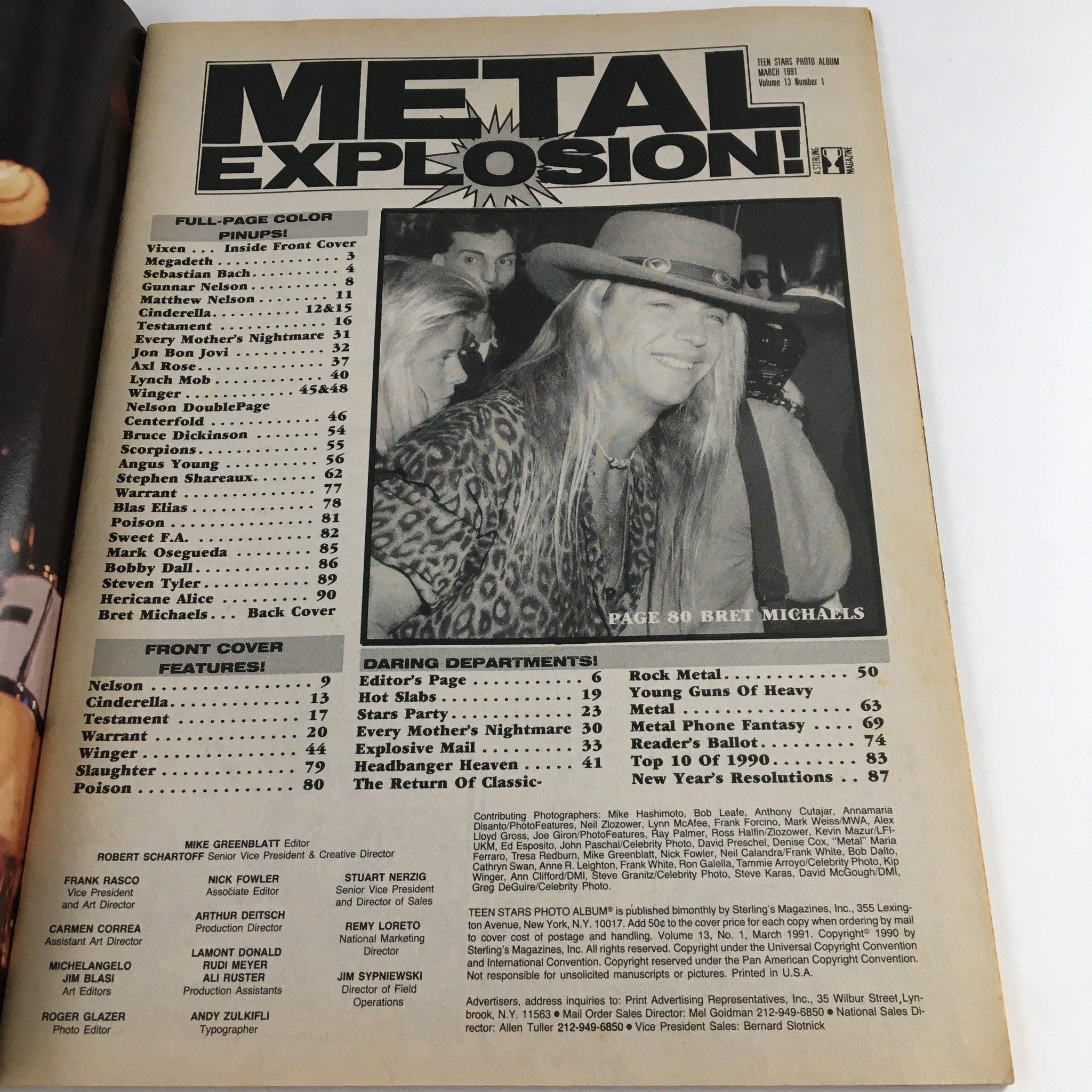 Metal Explosion Magazine March 1991 Bret Michaels, Cinderella No Label