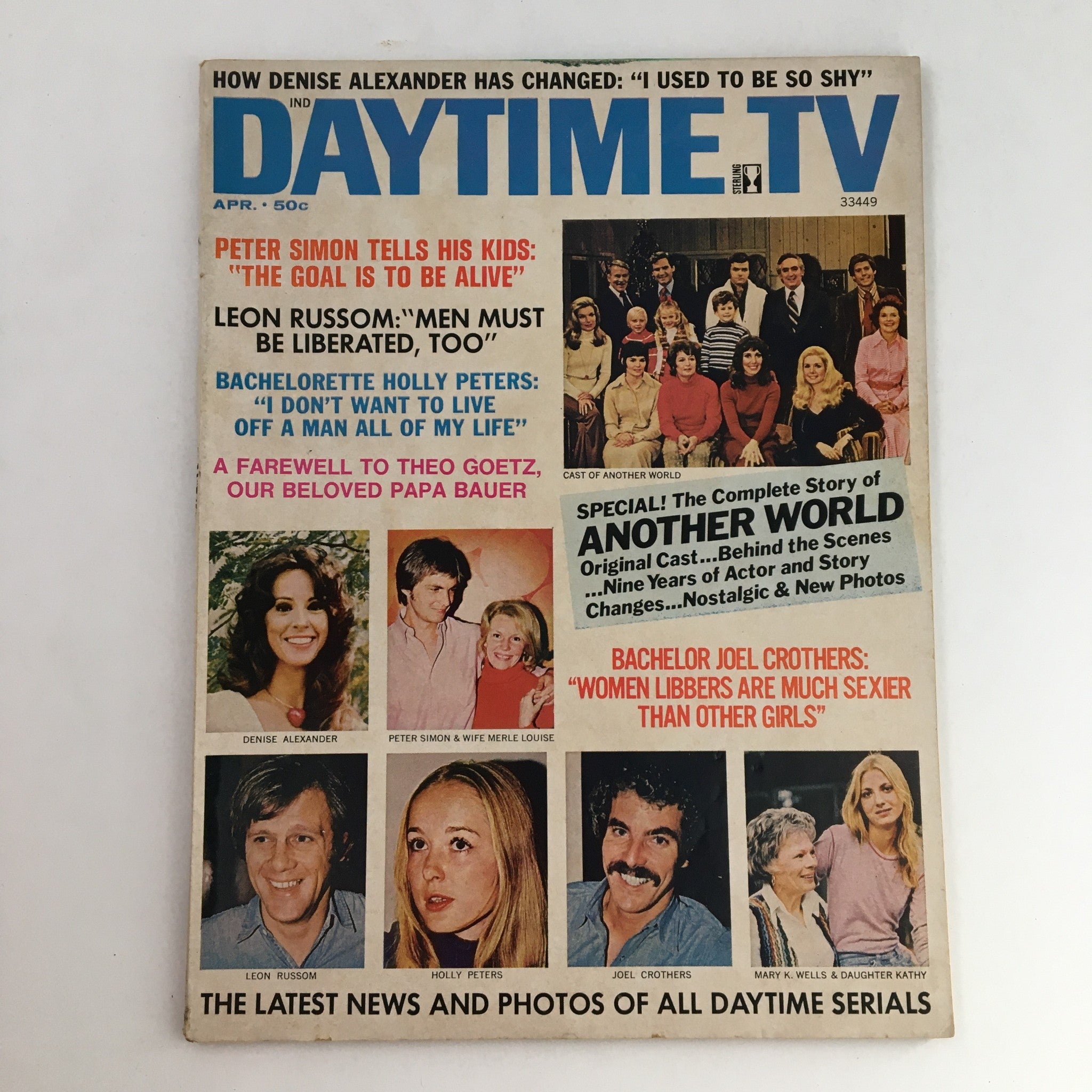 Daytime TV Magazine April 1973 Denise Alexander & Leon Russom, No Label