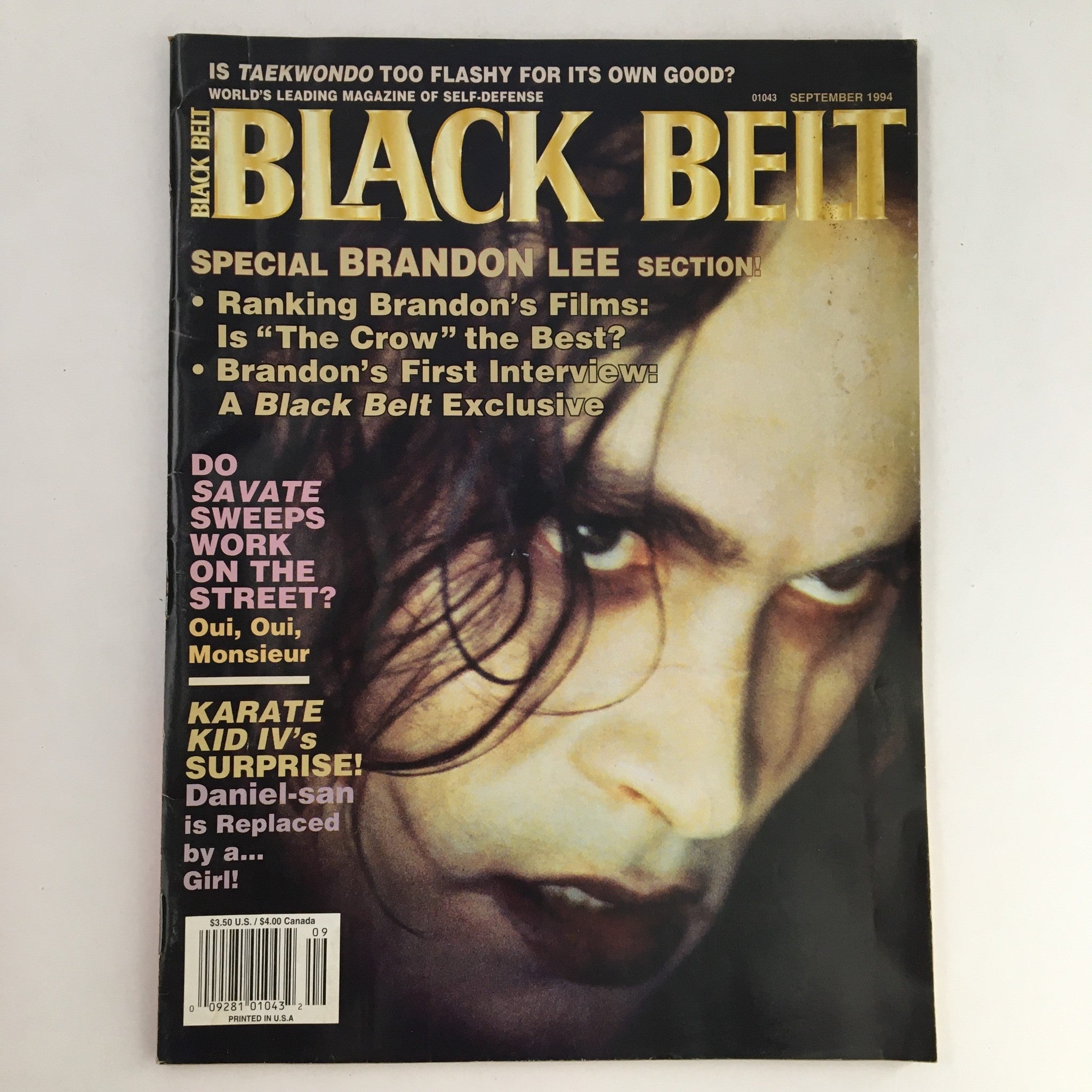 Black Belt Magazine September 1994 Vol 32 #9 Brandon Lee in 'The Crow', No Label