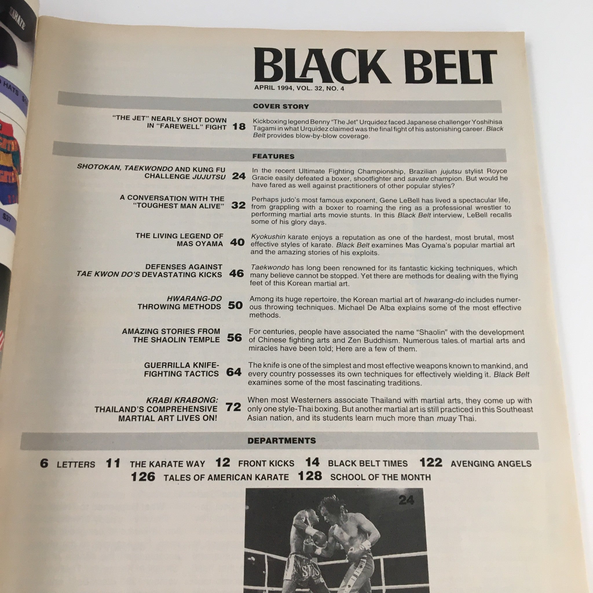 Black Belt Magazine April 1994 Vol 32 #4 Benny Urquidez, No Label VG