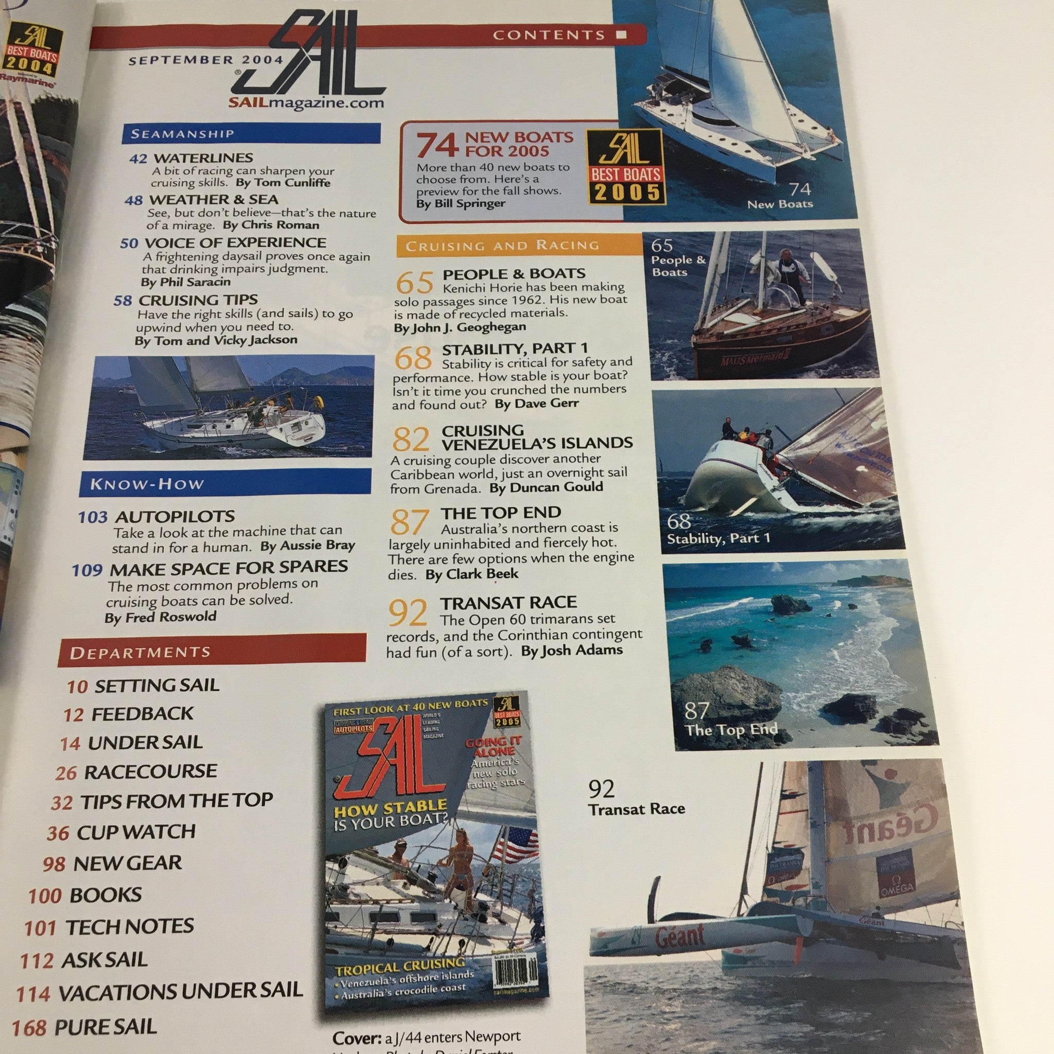 Sail Magazine September 2004 America's New Solo Racing Stars, No Label
