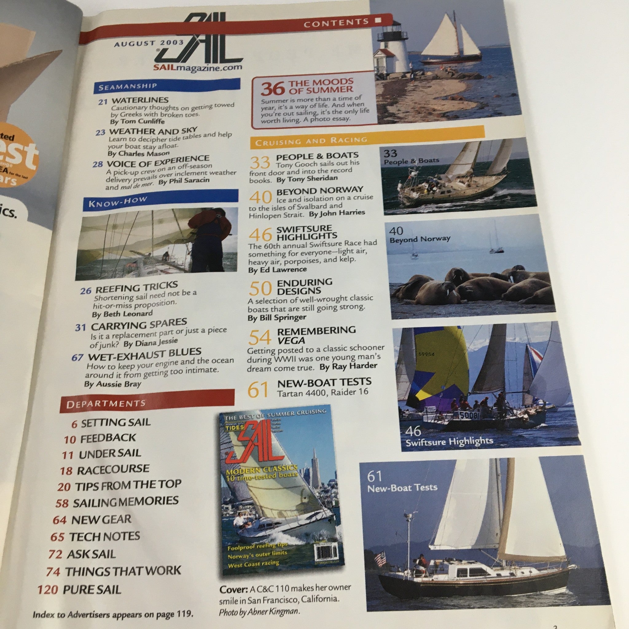 Sail Magazine August 2003 AC & AC-110 in San Francisco, California, No Label