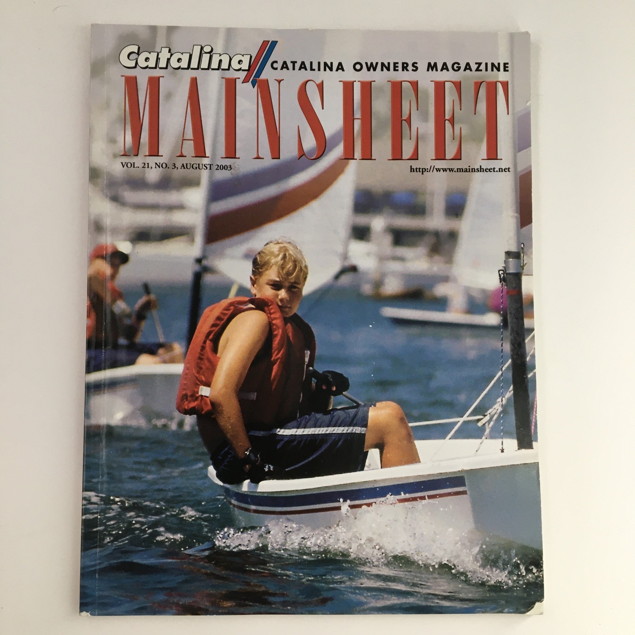 Mainsheet Magazine August 2003 U.S. Sabot Sailing in Marina Del Ray CA, No Label