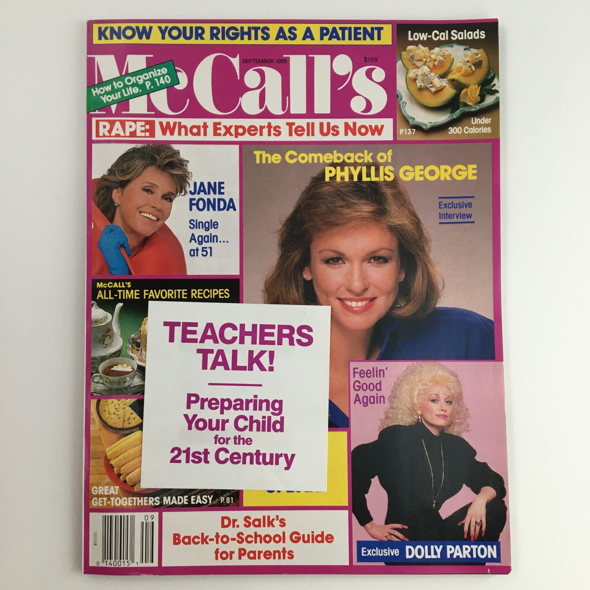 McCall's Magazine September 1989 Jane Fonda & Phyllis George, No Label