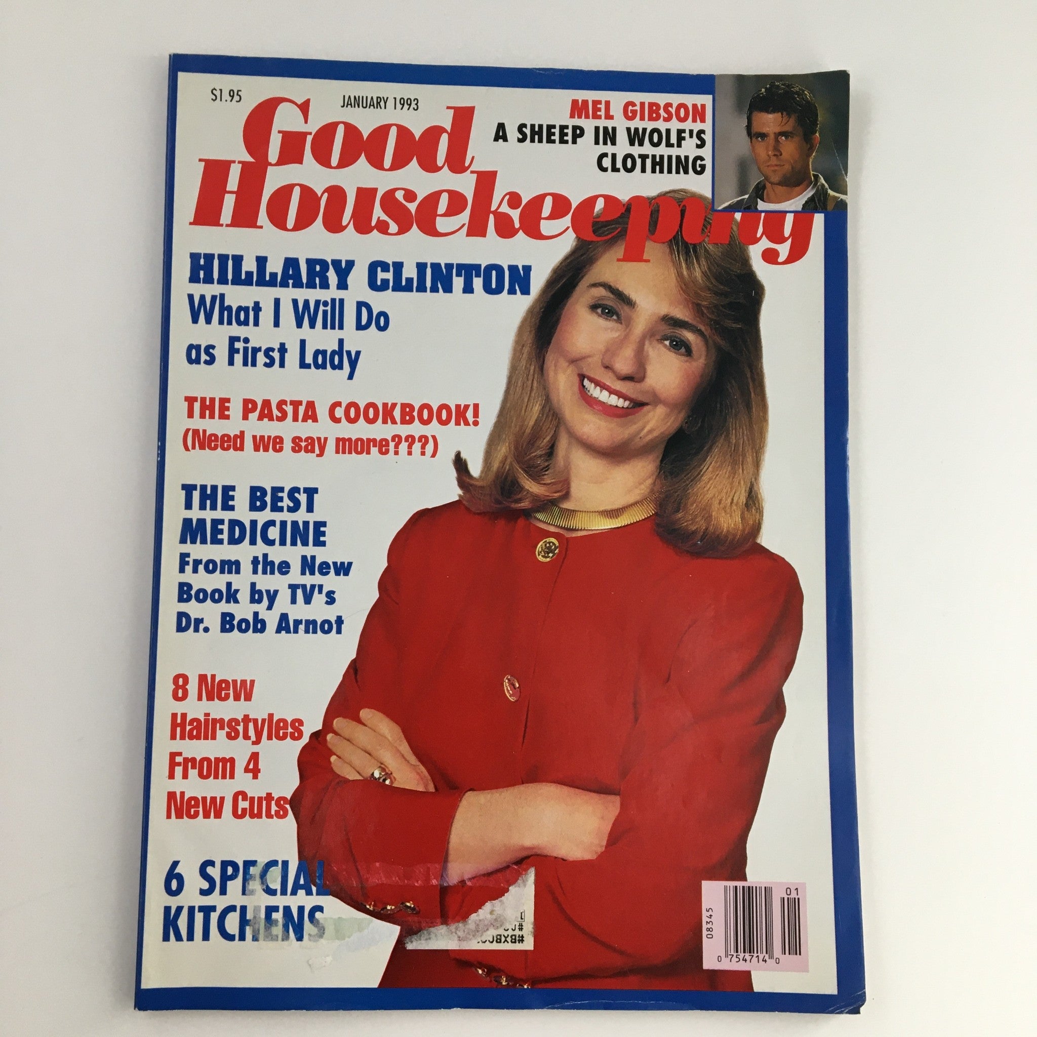 Good Housekeeping Magazine January 1993 Hillary Clinton & Mel Gibson