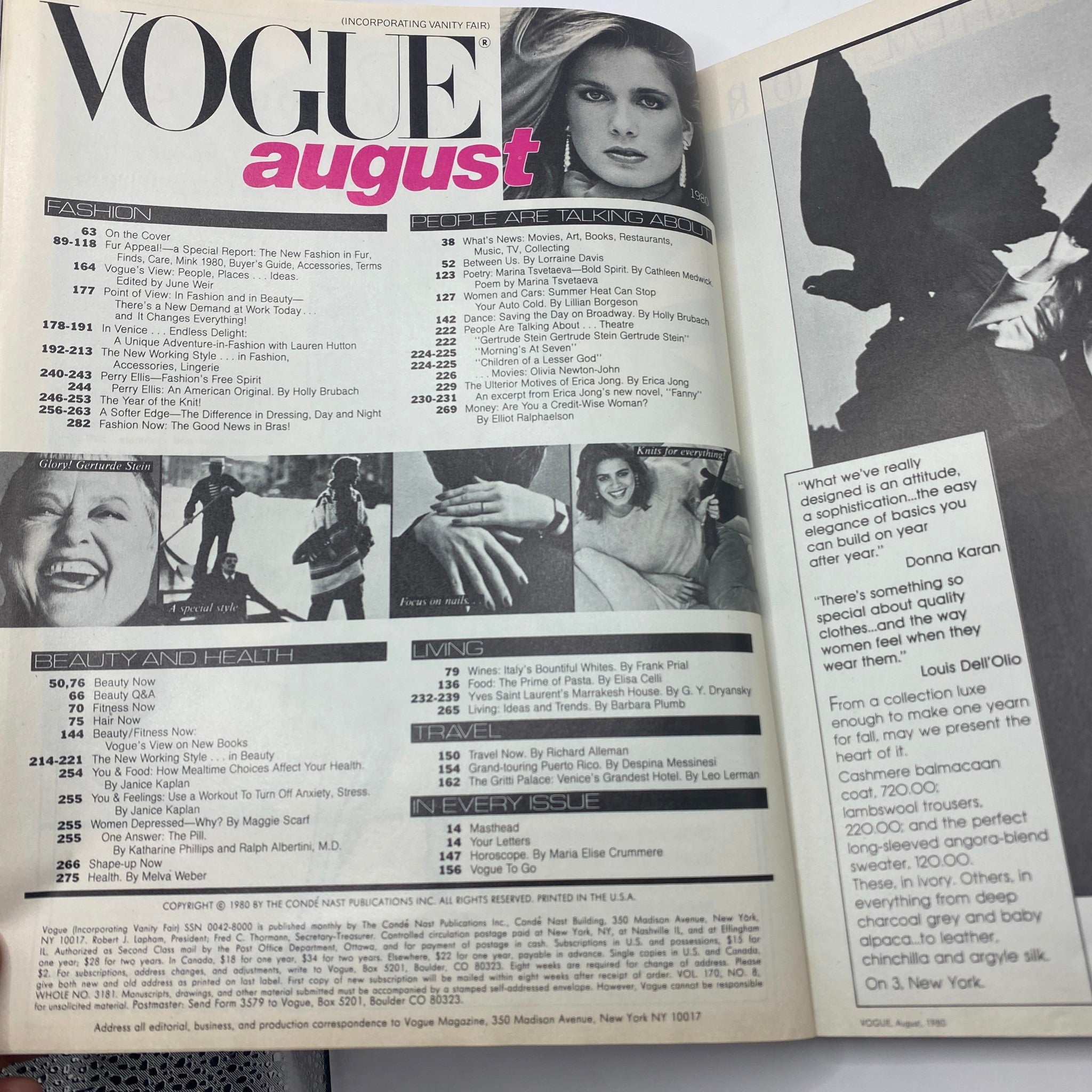 VTG Vogue Magazine August 1980 Gia Carangi by Richard Avedon