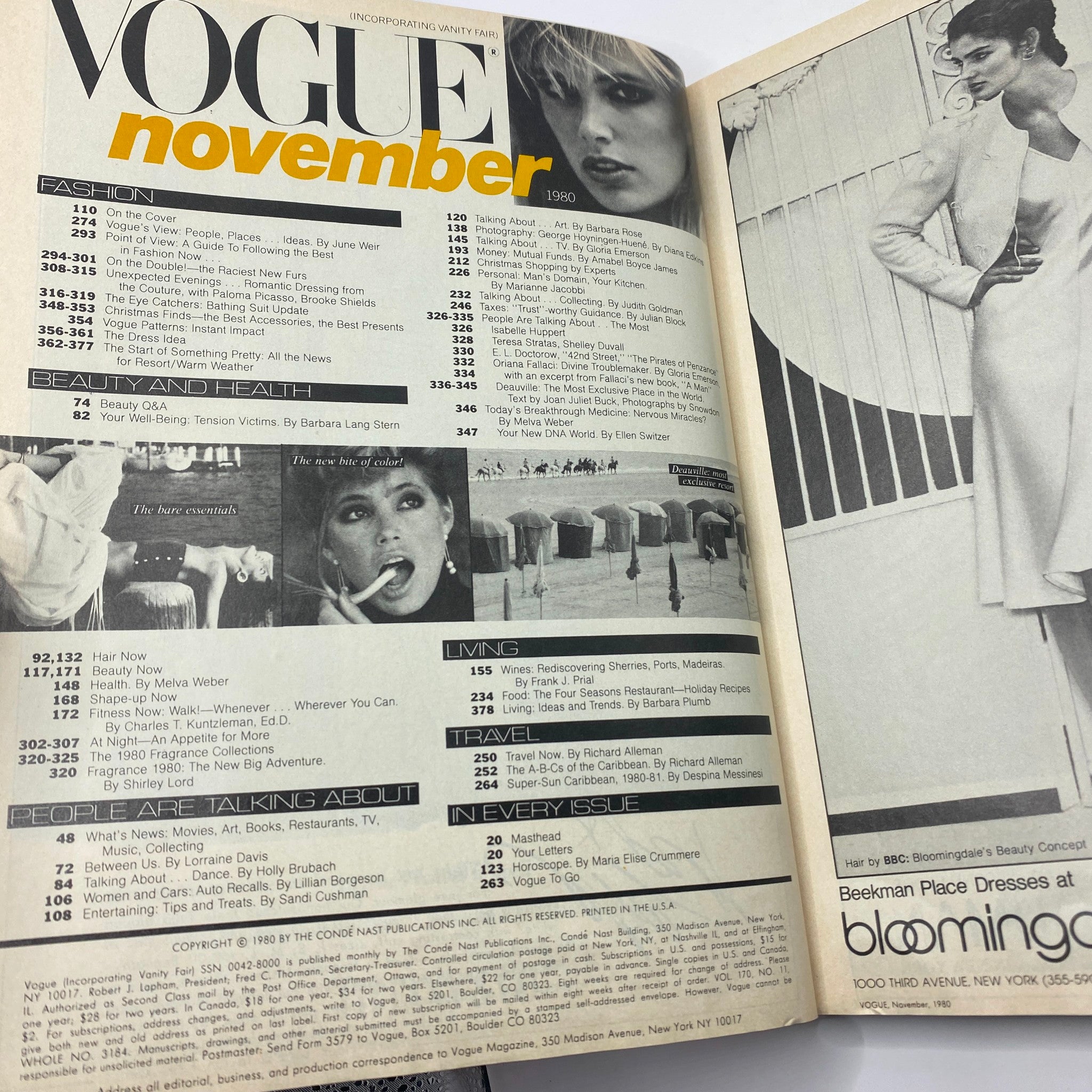 VTG Vogue Magazine November 1980 Kim Alexis by Richard Avedon