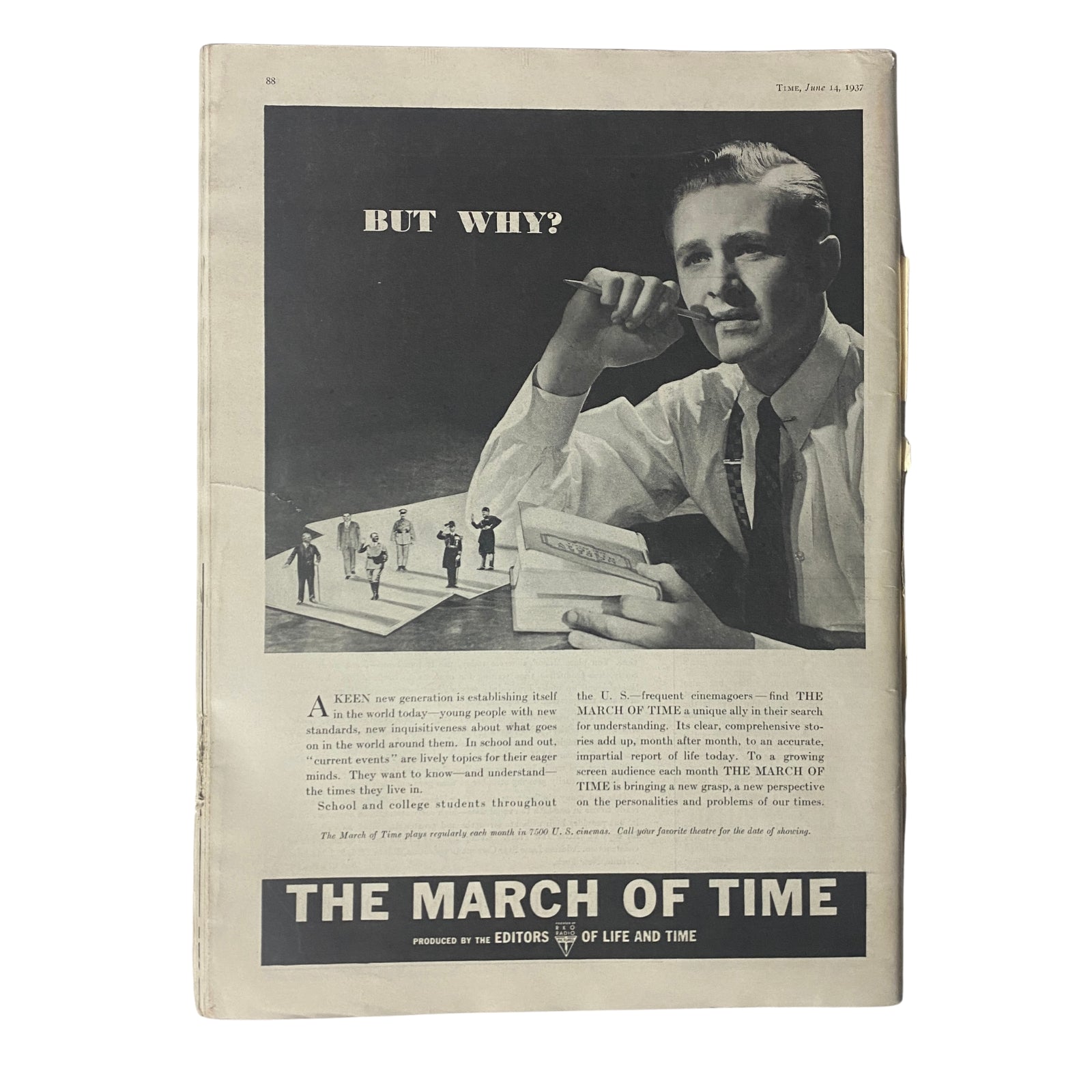 Inside page of Time Magazine June 14, 1937 showcasing an article titled 'But Why?', illustrating the generation's search for understanding in a changing world.