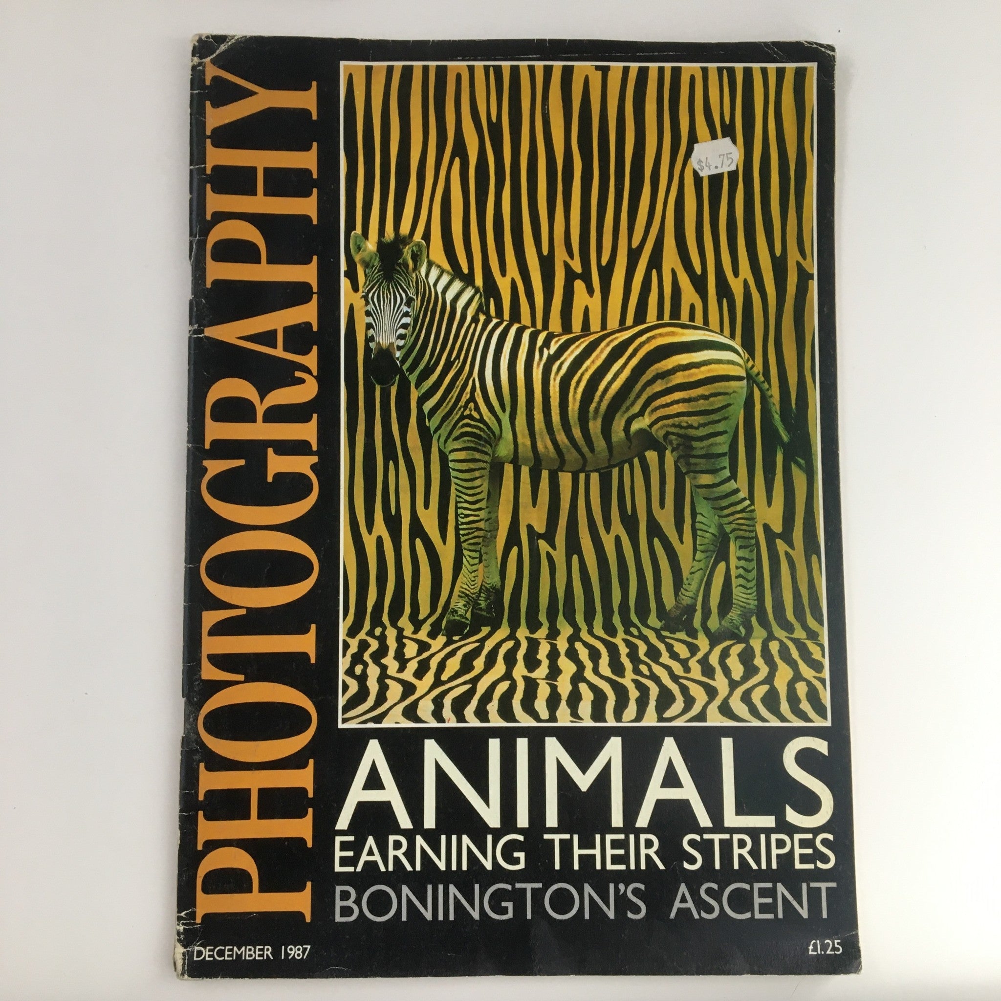 Photography Magazine December 1987 Animals Earning Their Stripes, No Label