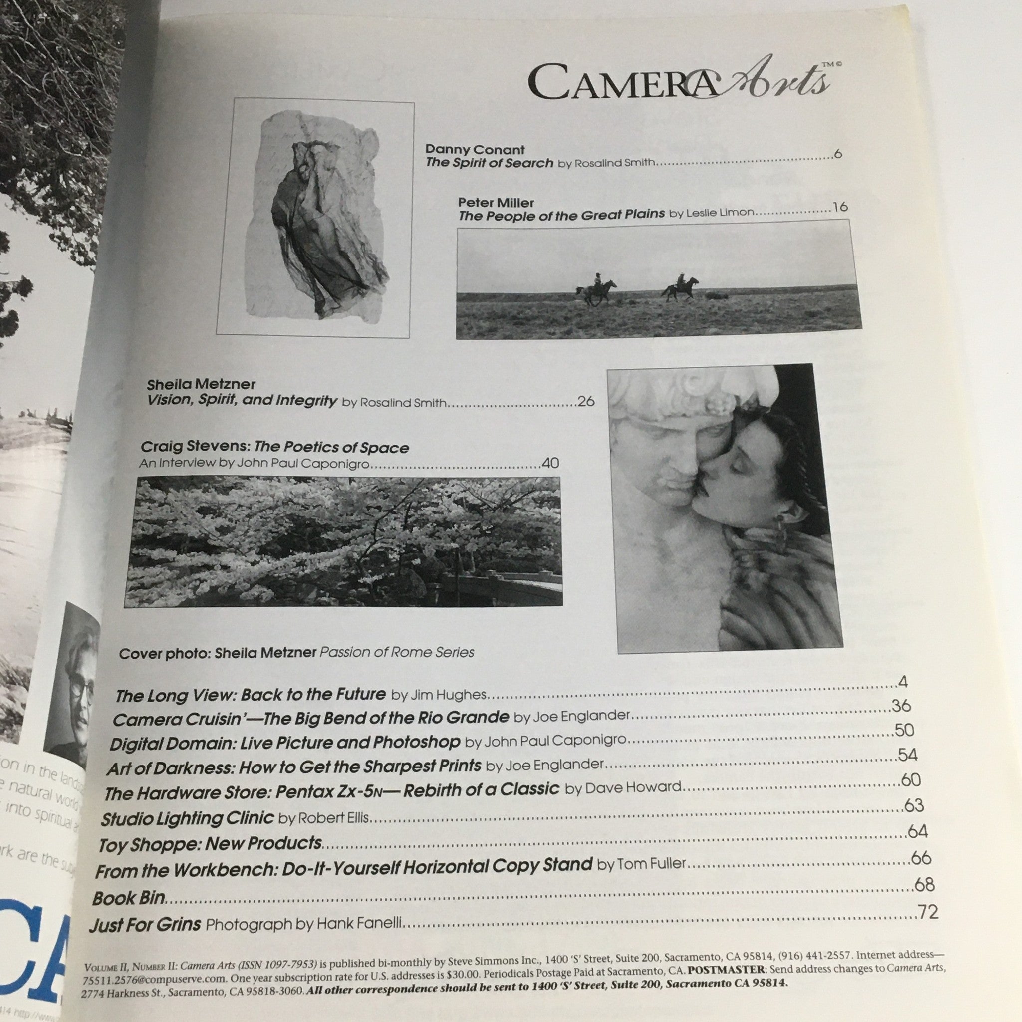 Camera Arts Magazine April 1998 Danny Conant The Spirit of Search, No Label