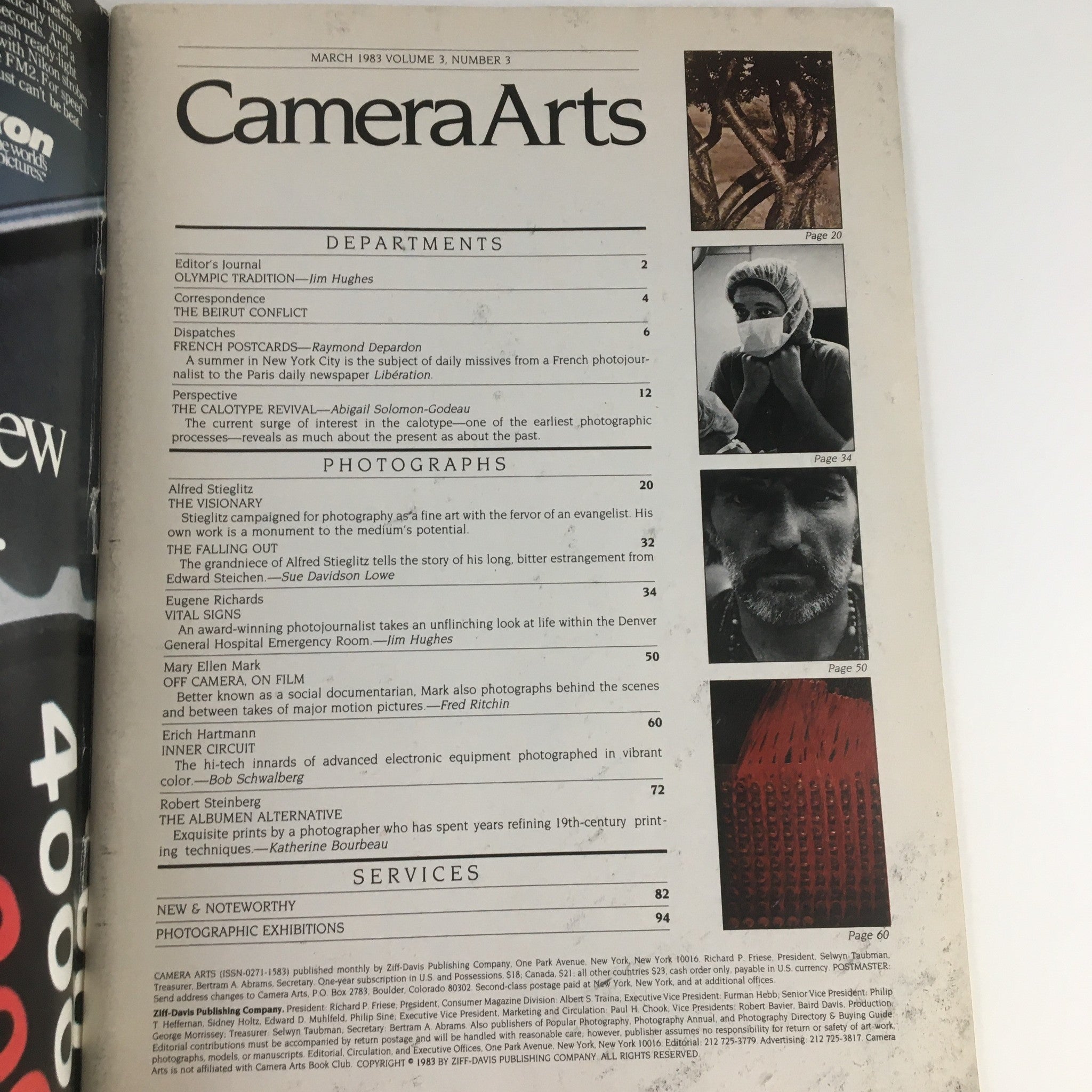 Camera Arts Magazine March 1983 Marlon Brando by Mary Ellen Mark, No Label