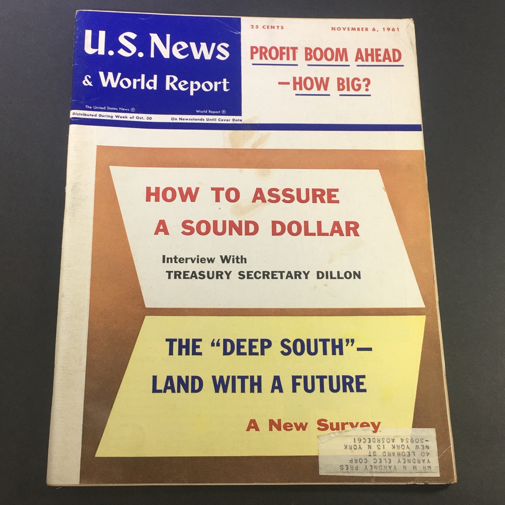 VTG U.S. News & World Report Magazine November 6 1961 - The "Deep South"