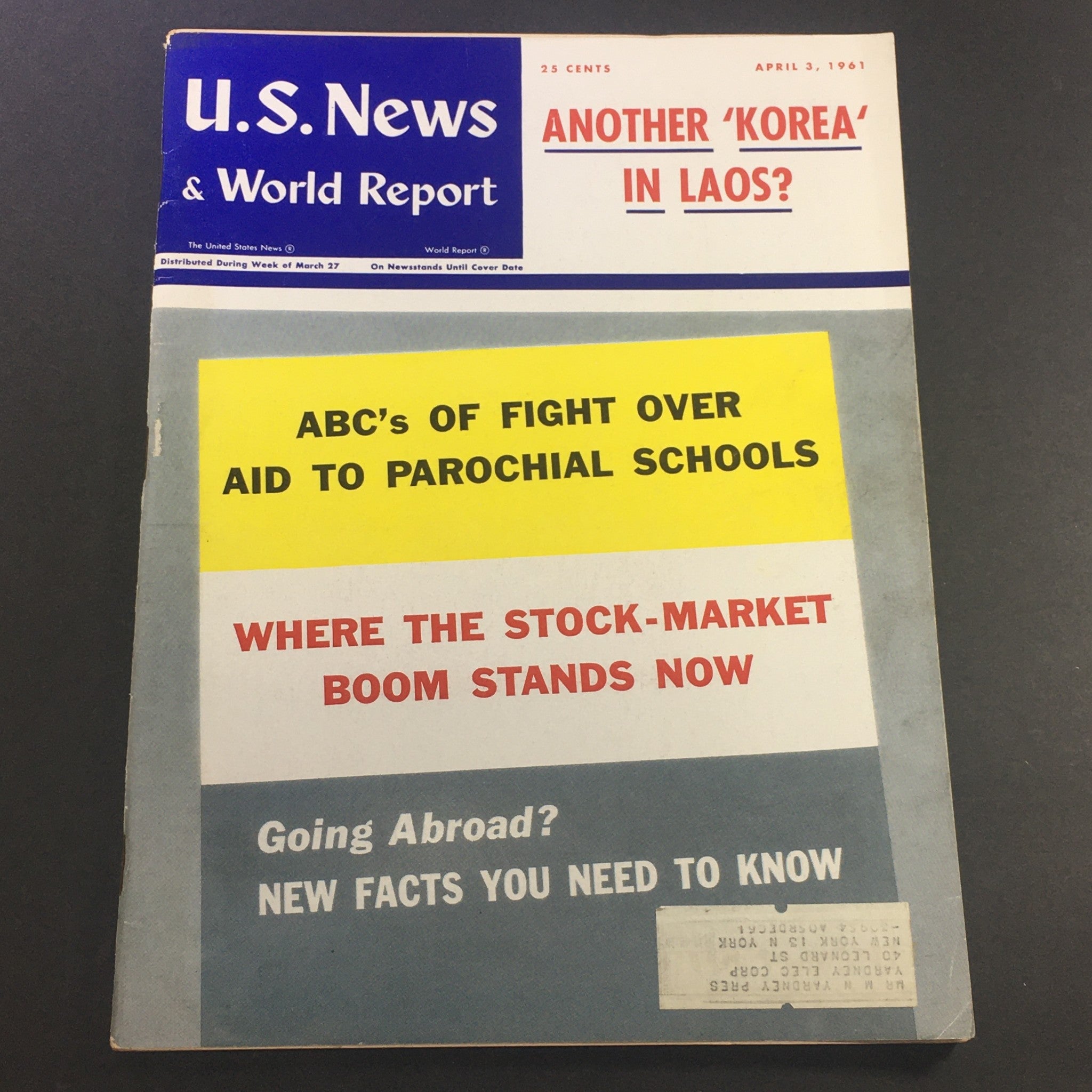 VTG U.S. News & World Report Magazine April 3 1961 - Another 'Korea' in Laos