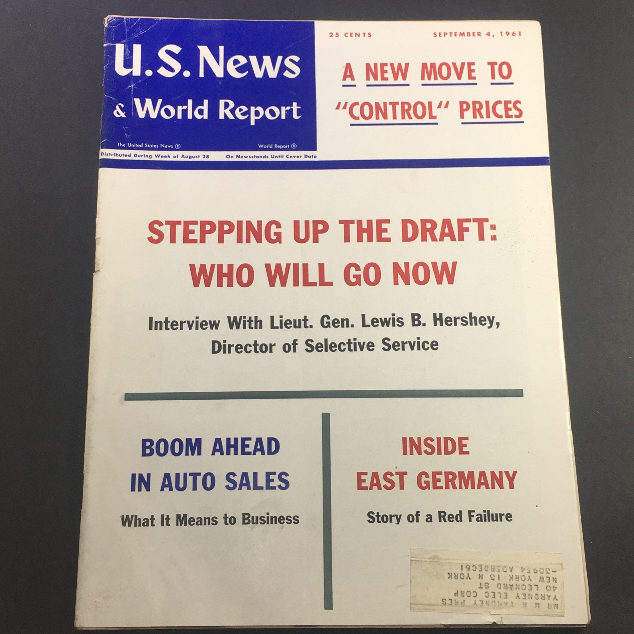 VTG U.S. News & World Report Magazine September 4 1961 - Inside East Germany