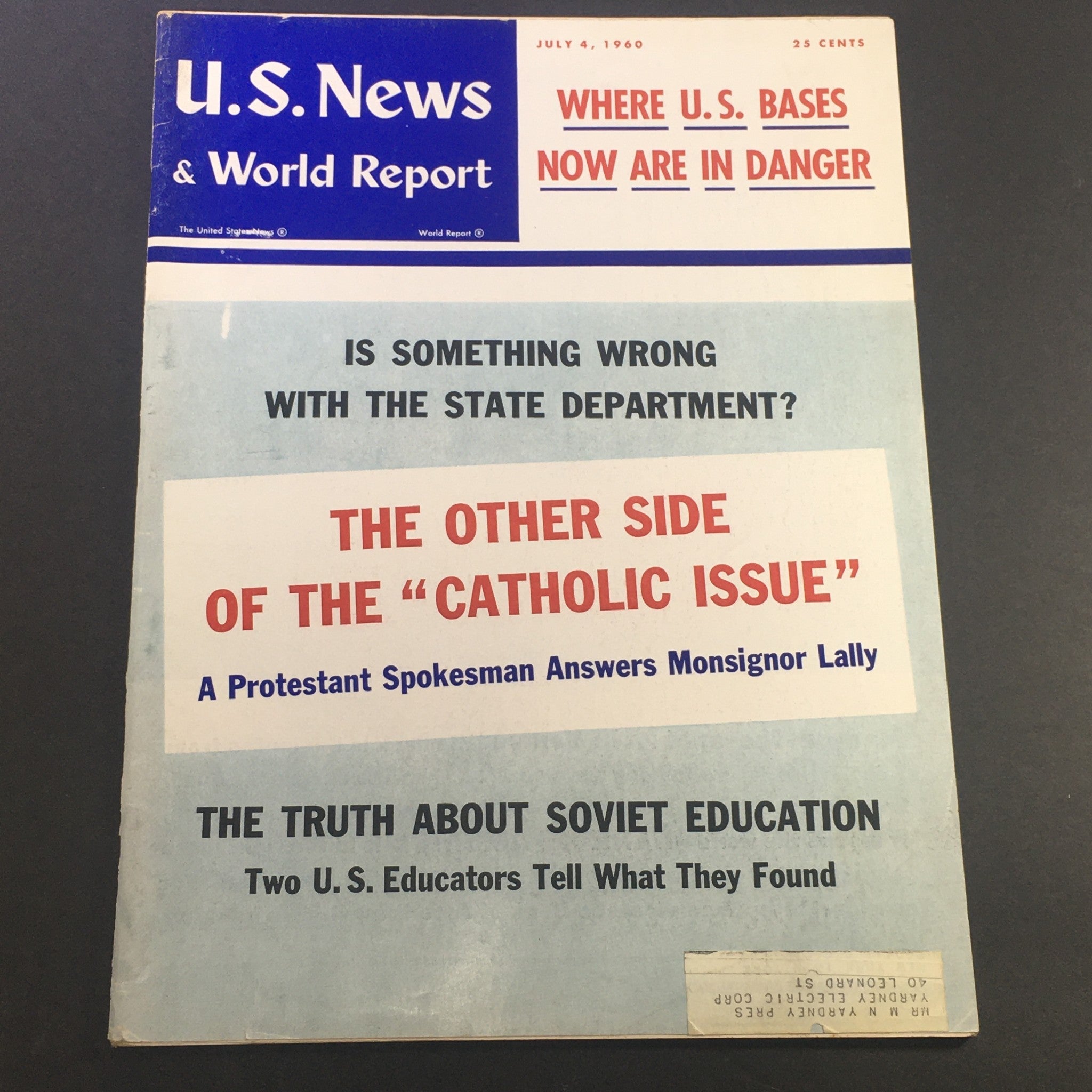 VTG U.S. News & World Report Magazine July 4 1960 - Truth About Soviet Education