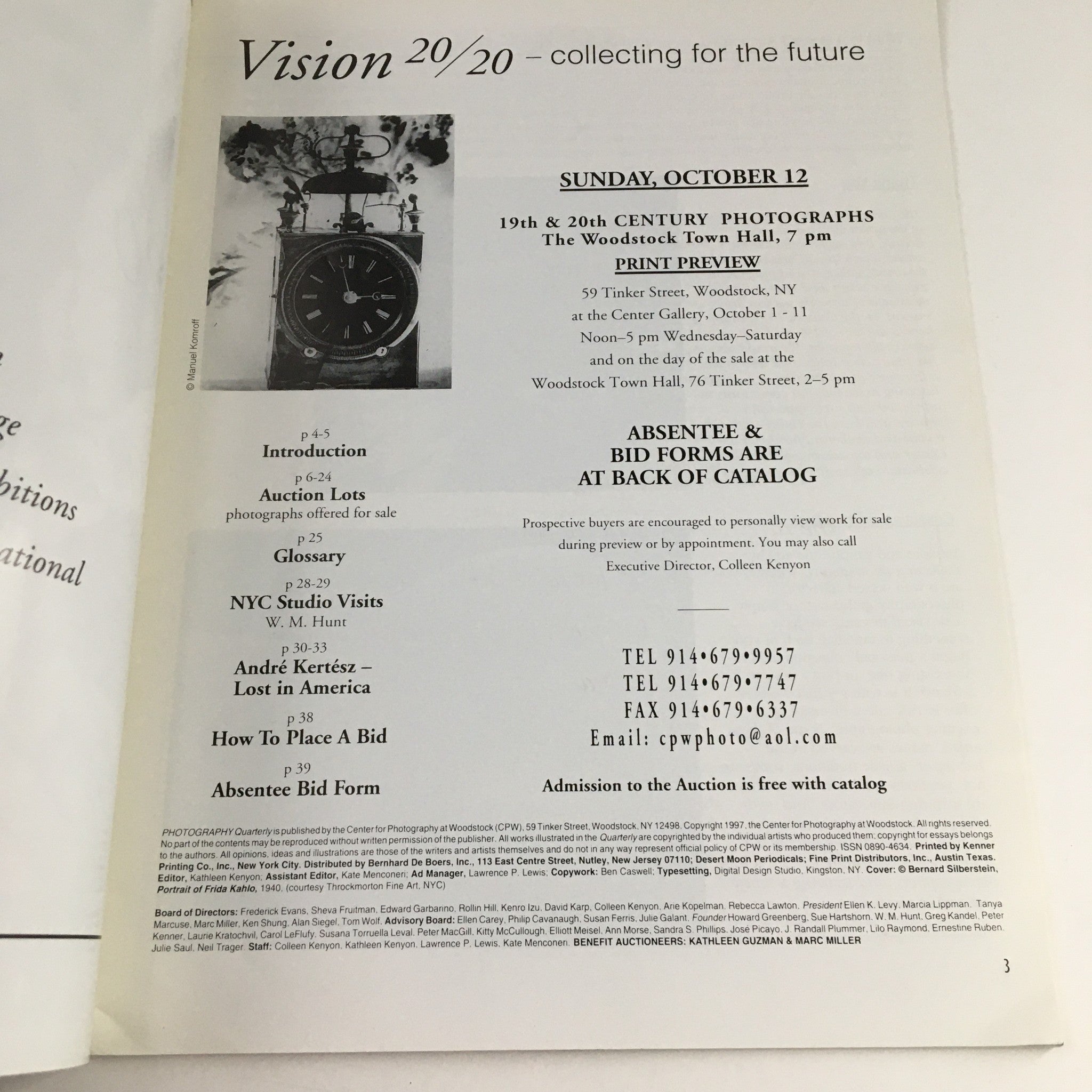 Photography Quarterly Auction Catalog 1997 #70 Frida Kahlo Vision 20/20