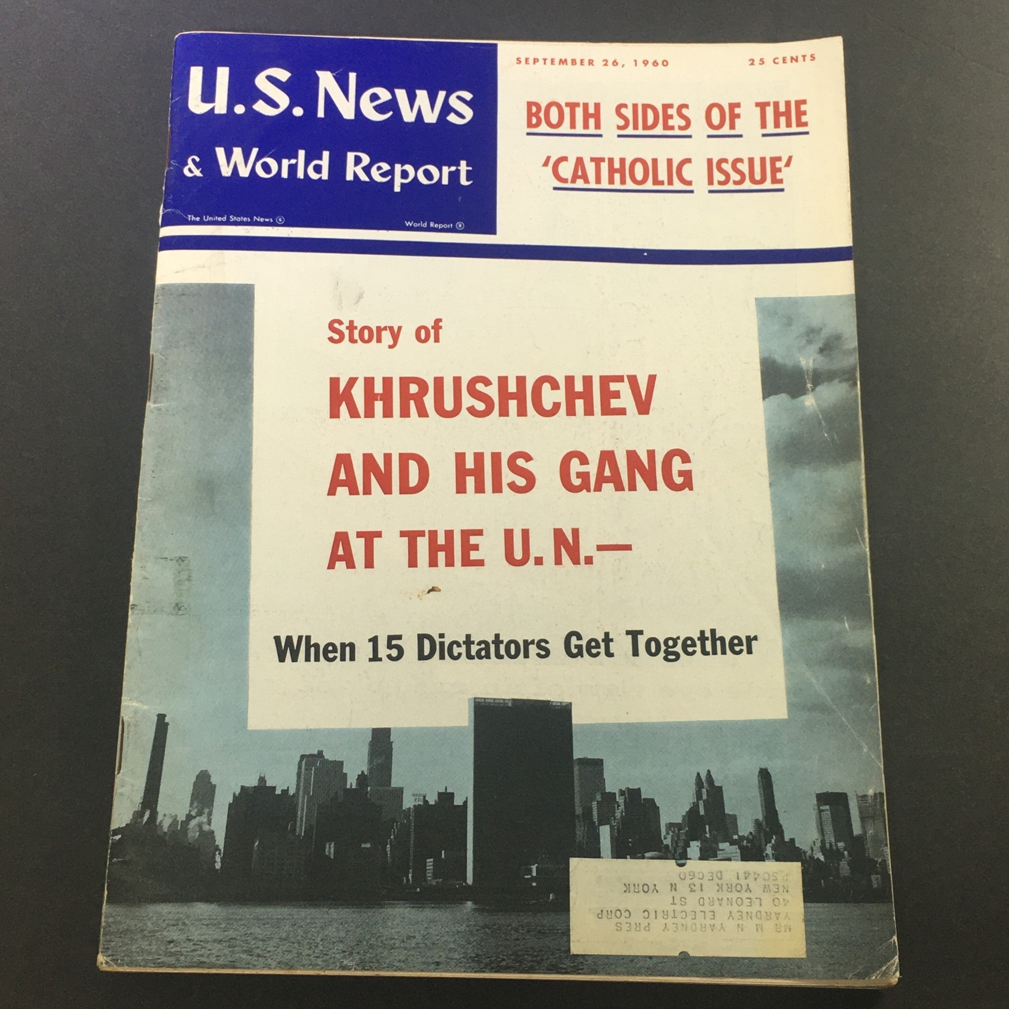 VTG U.S. News & World Report Magazine September 26 1960 - Nikita Khrushchev Gang