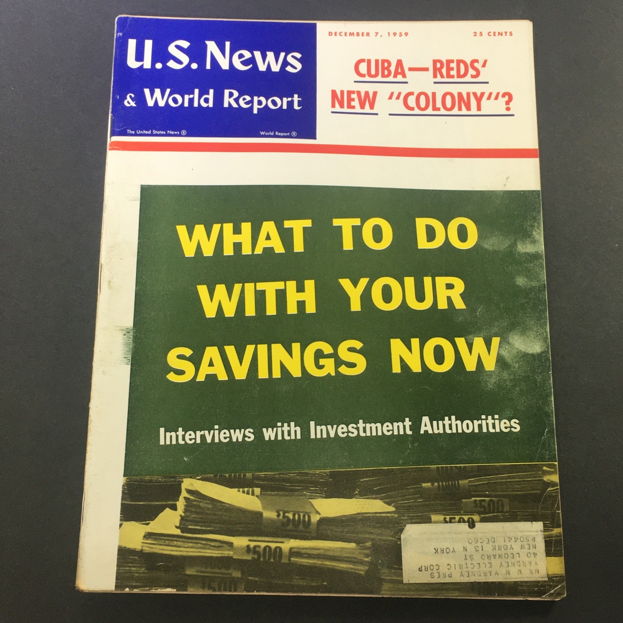 VTG U.S. News & World Report Magazine December 7 1959 - Cuba Red's New Colony