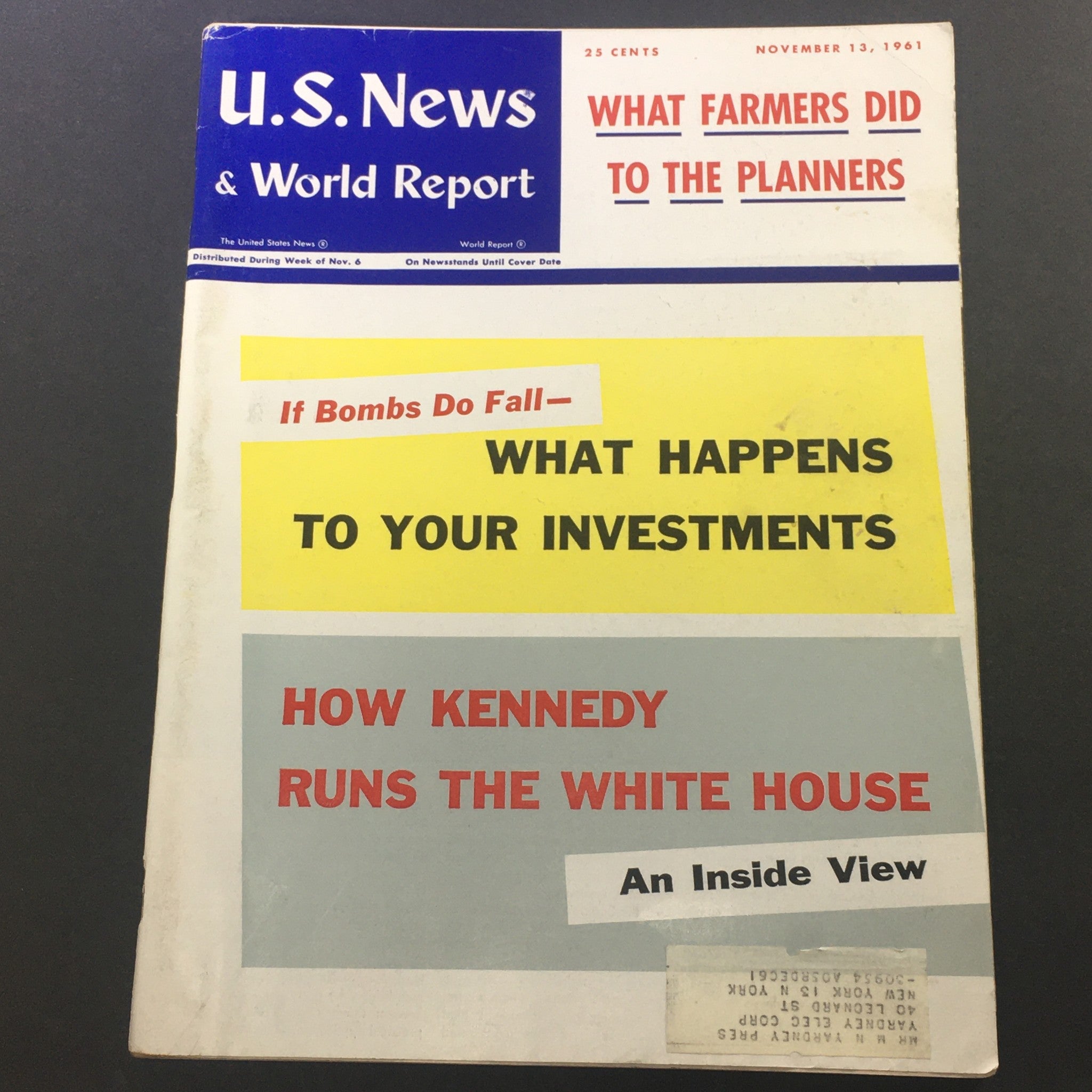 VTG U.S. News & World Report Magazine November 13 1961 - John F. Kennedy Topic