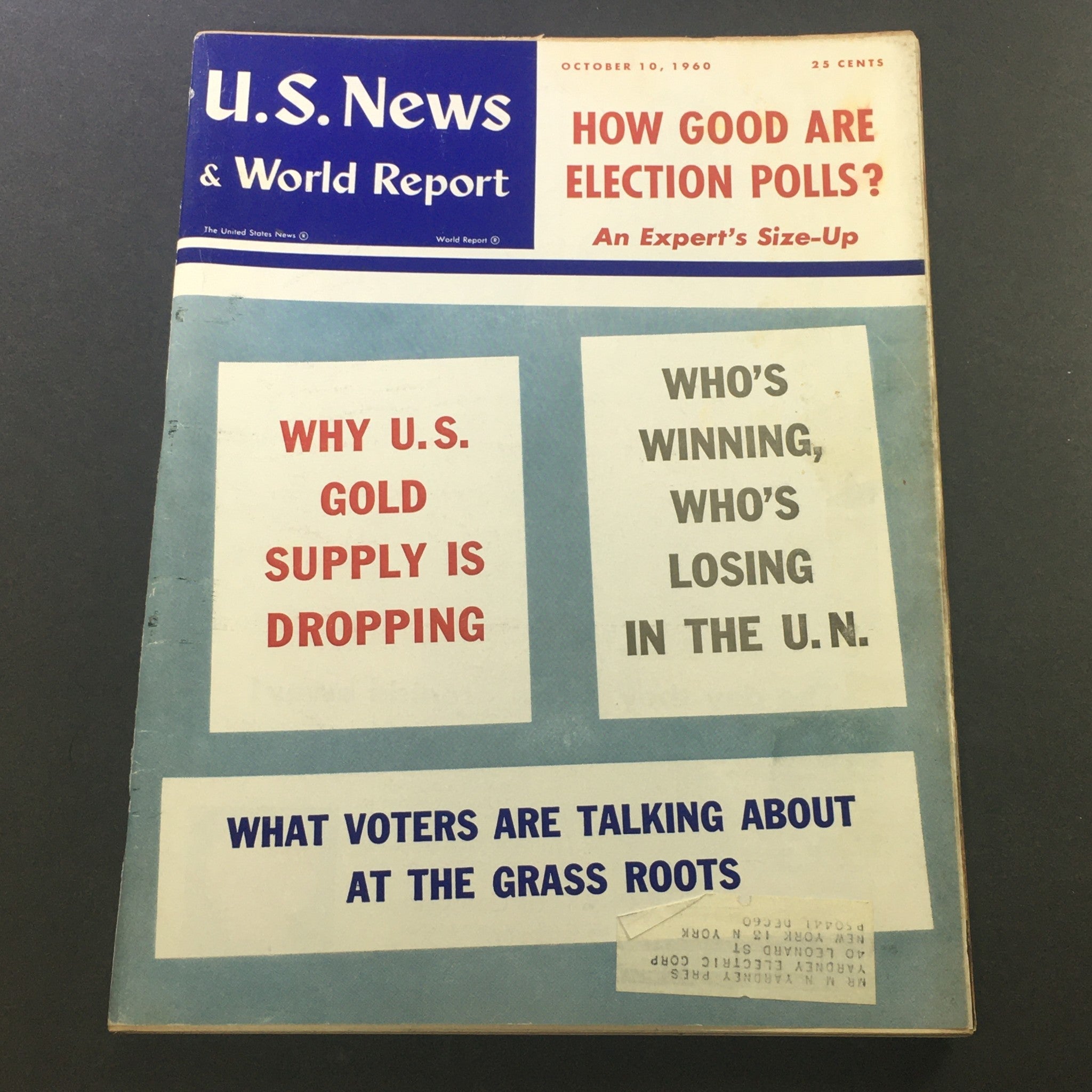 VTG U.S. News & World Report Magazine October 10 1960 - Who's Losing In The U.N.