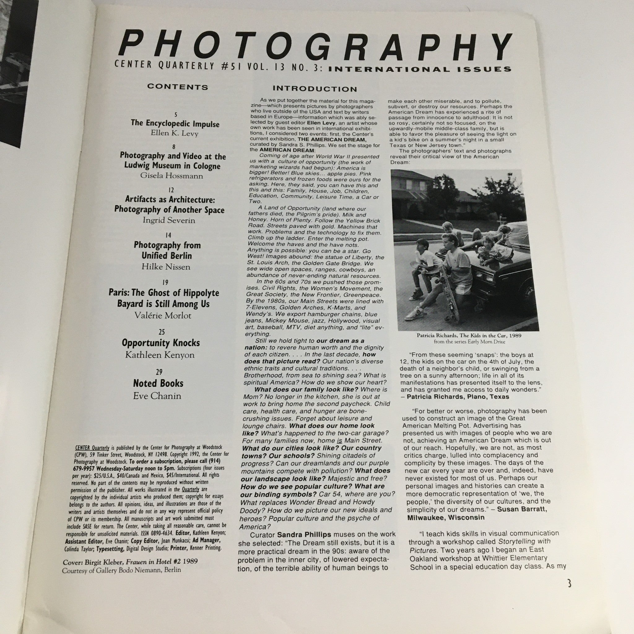 Photography Center Quarterly Magazine 1992 #51 The International Issue