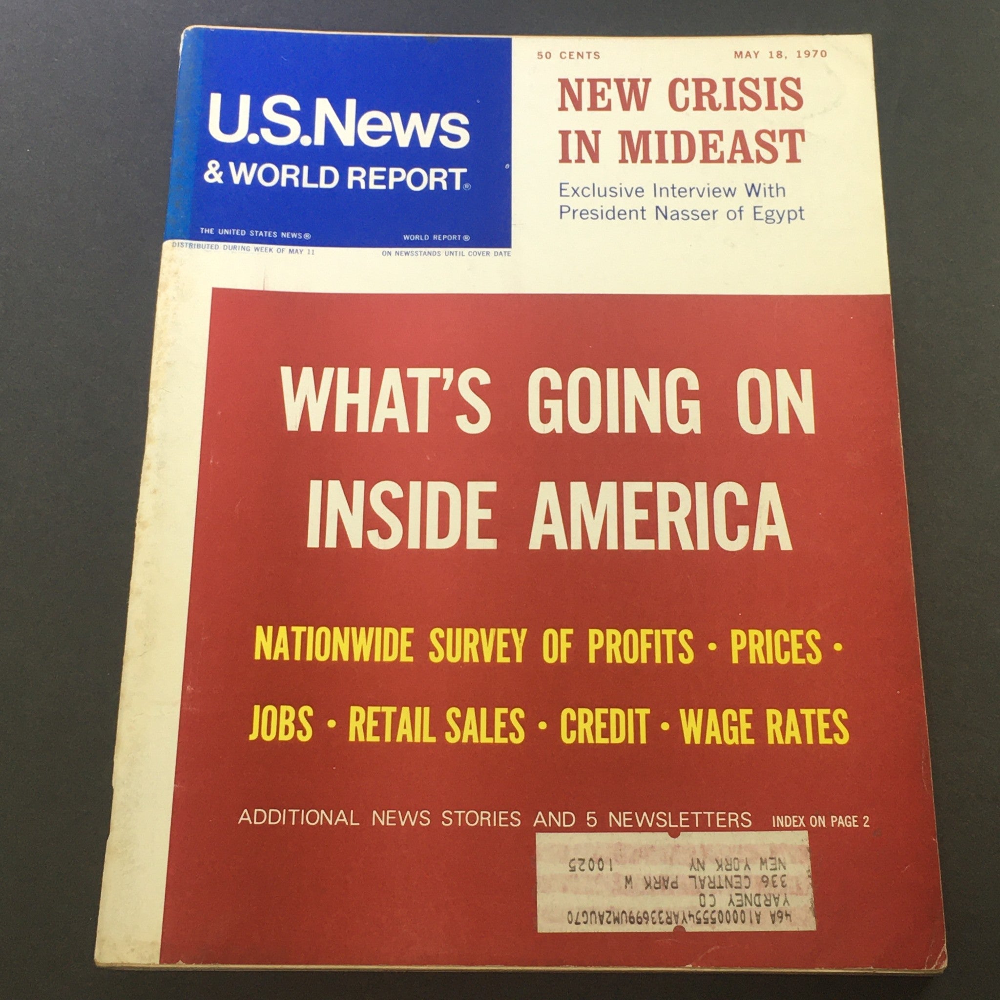 VTG U.S. News & World Report Magazine May 18 1970 - New Crisis In Mideast