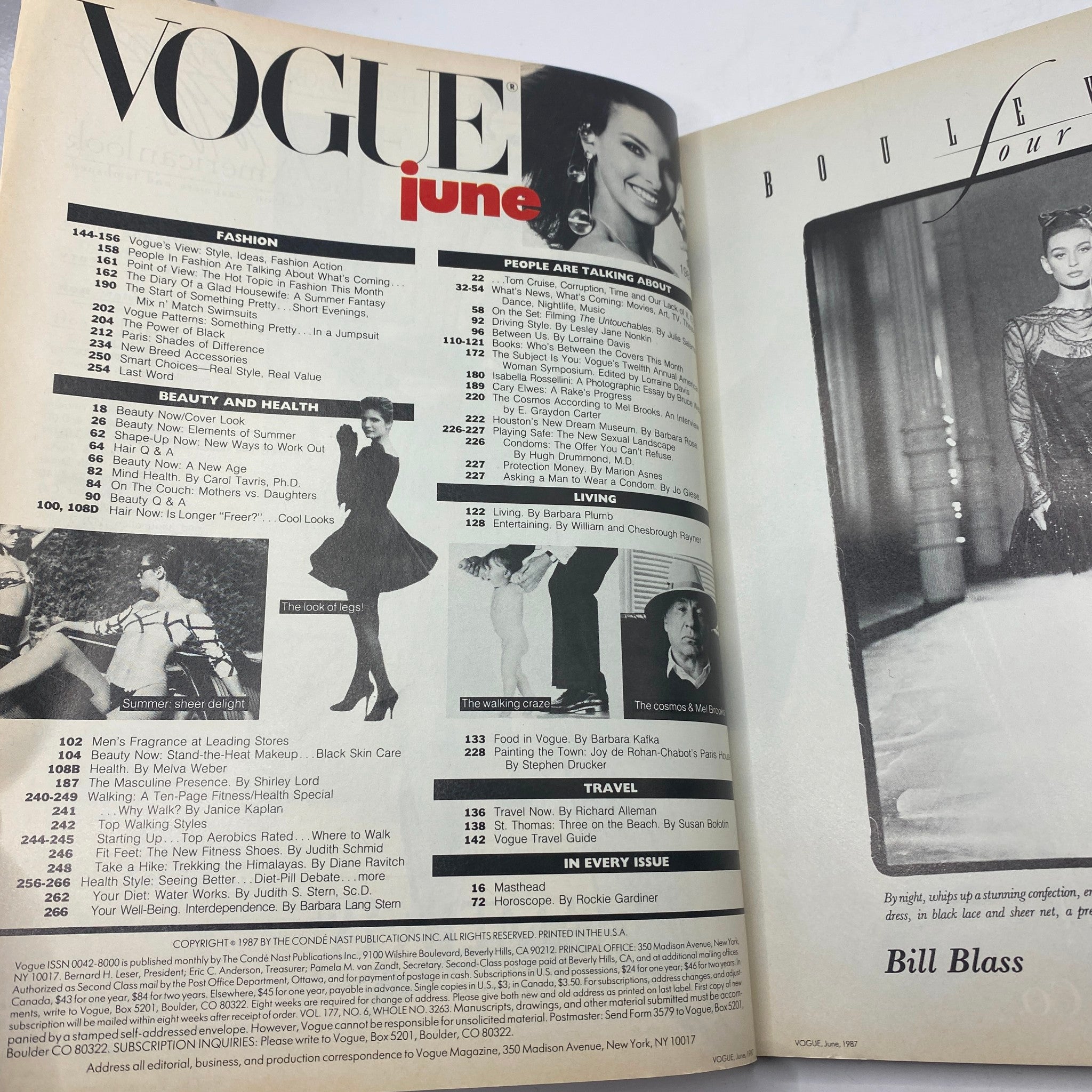 VTG Vogue Magazine June 1987 Estelle Lefebure by Avedon No Label