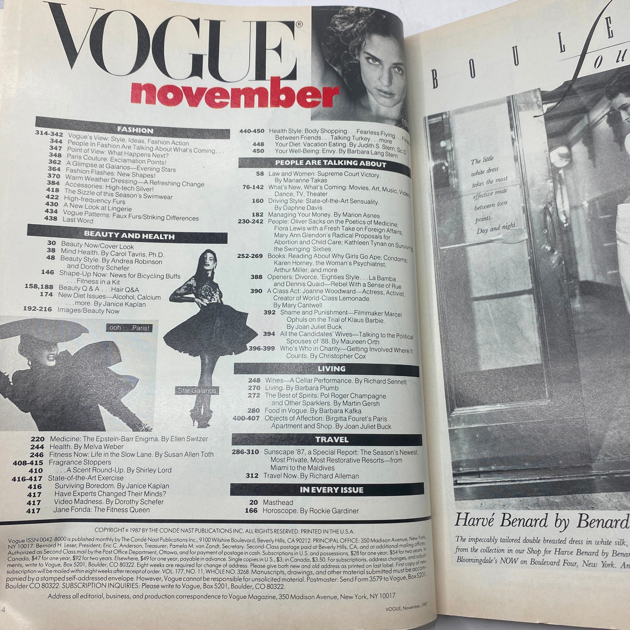 VTG Vogue Magazine November 1987 Cindy Crawford by Richard Avedon No Label