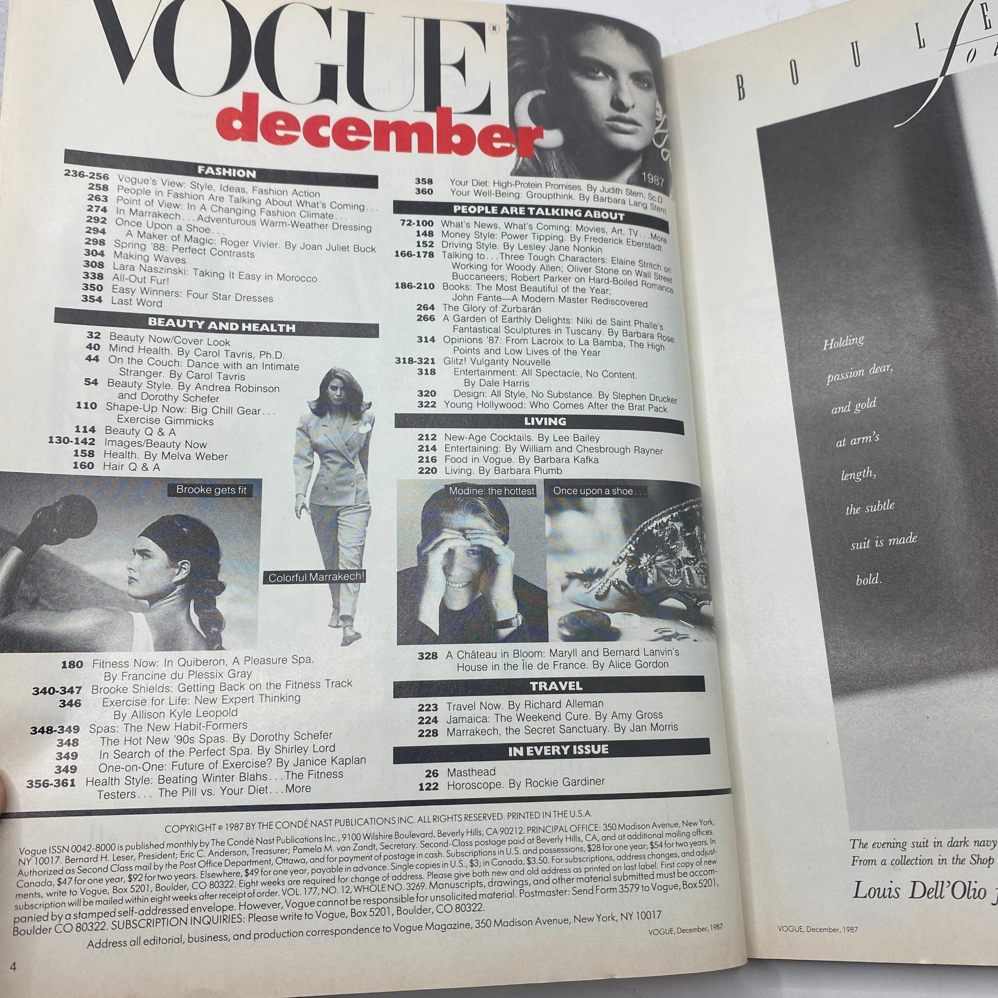 VTG Vogue Magazine December 1987 Brooke Shields by Richard Avedon No Label