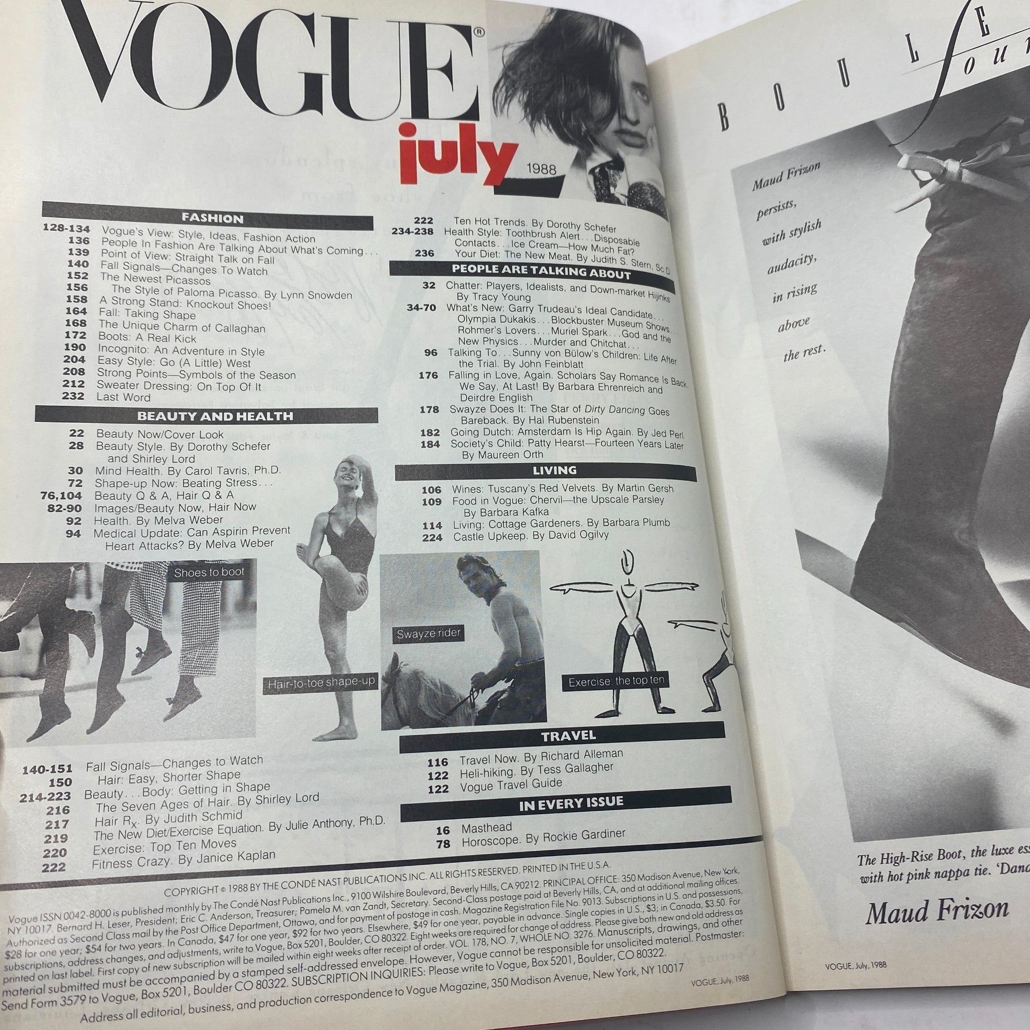 VTG Vogue Magazine July 1988 Susan Miner by Richard Avedon No Label