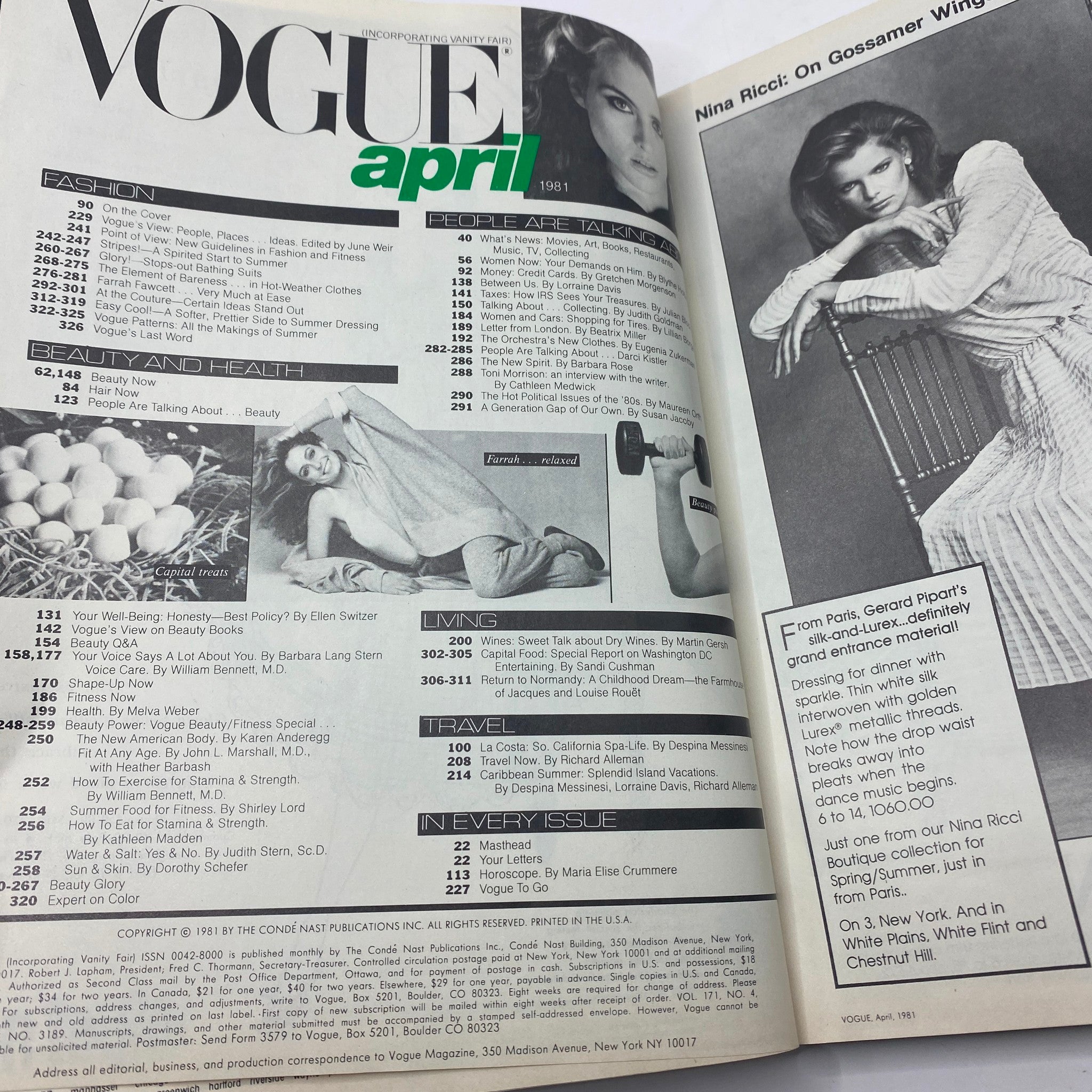 VTG Vogue Magazine July 1984 Kim Alexis by Richard Avedon