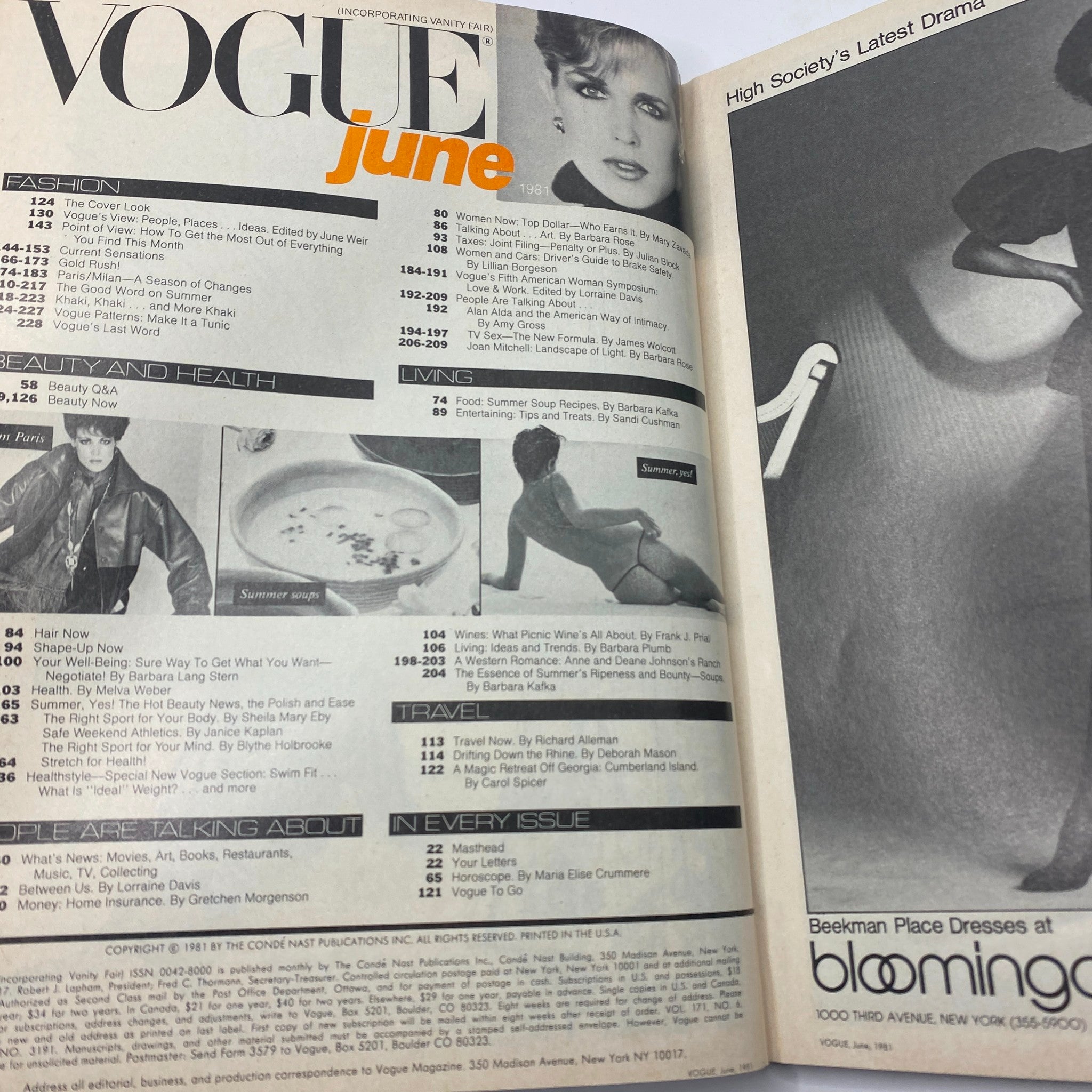 VTG Vogue Magazine June 1981 Kim Alexis by Richard Avedon