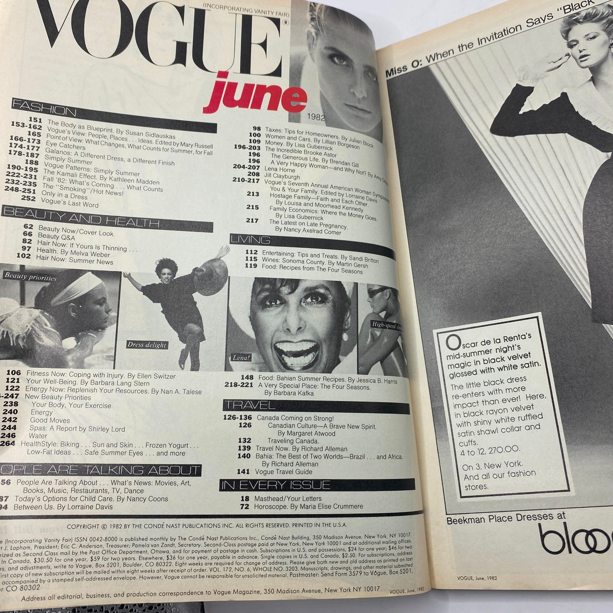 VTG Vogue Magazine June 1982 Kelly Emberg by Richard Avedon