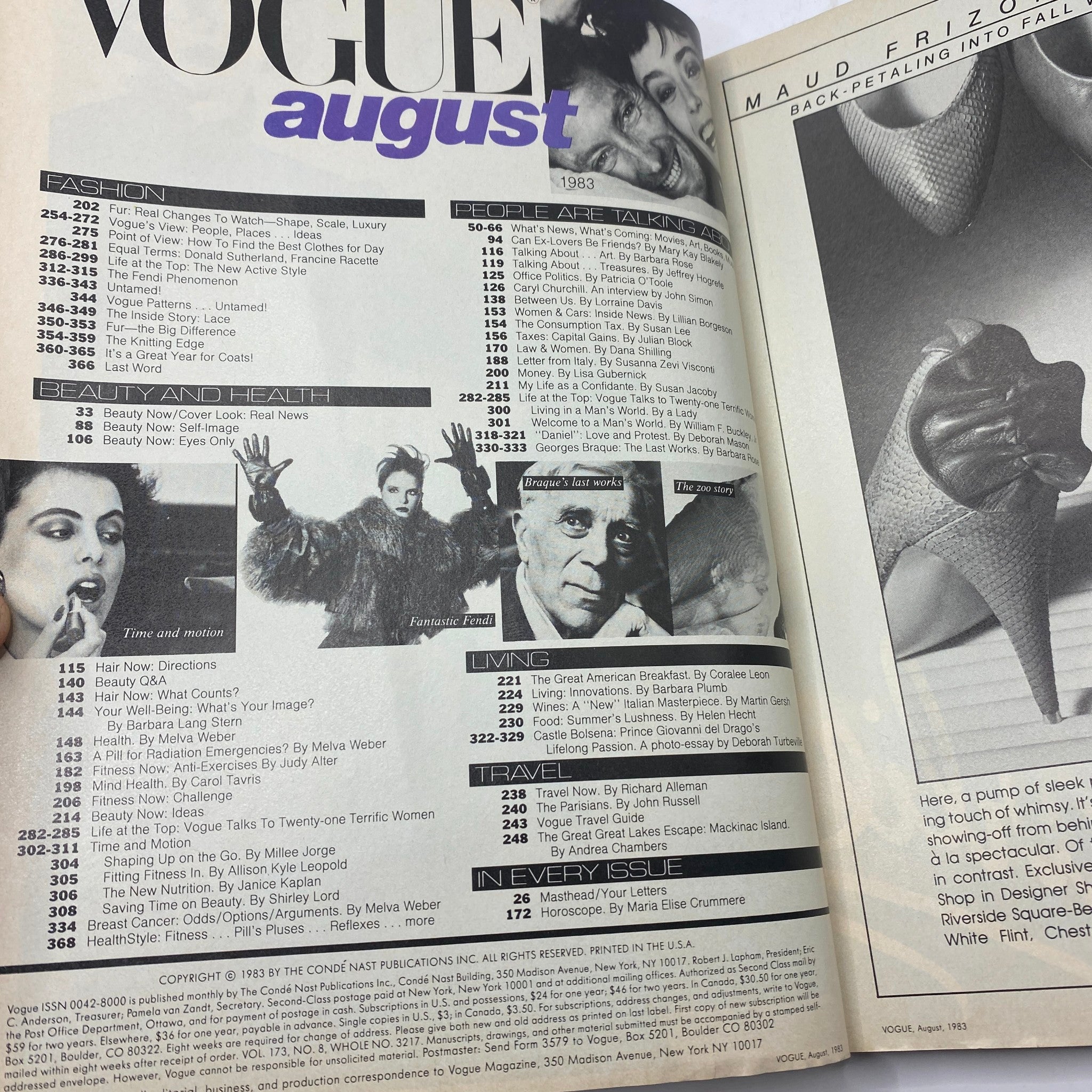 VTG Vogue Magazine August 1983 Isabella Rossellini by Richard Avedon No Label