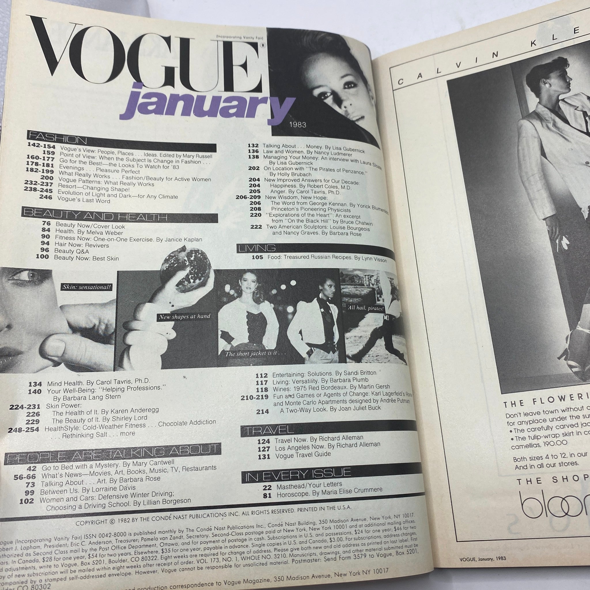 VTG Vogue Magazine January 1983 Lauren Helm by Richard Avedon